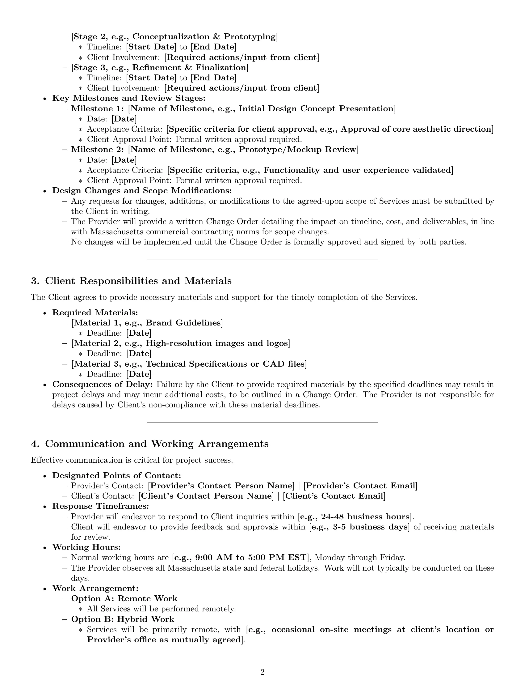 Preview page 2 of Pro Massachusetts design service contract template