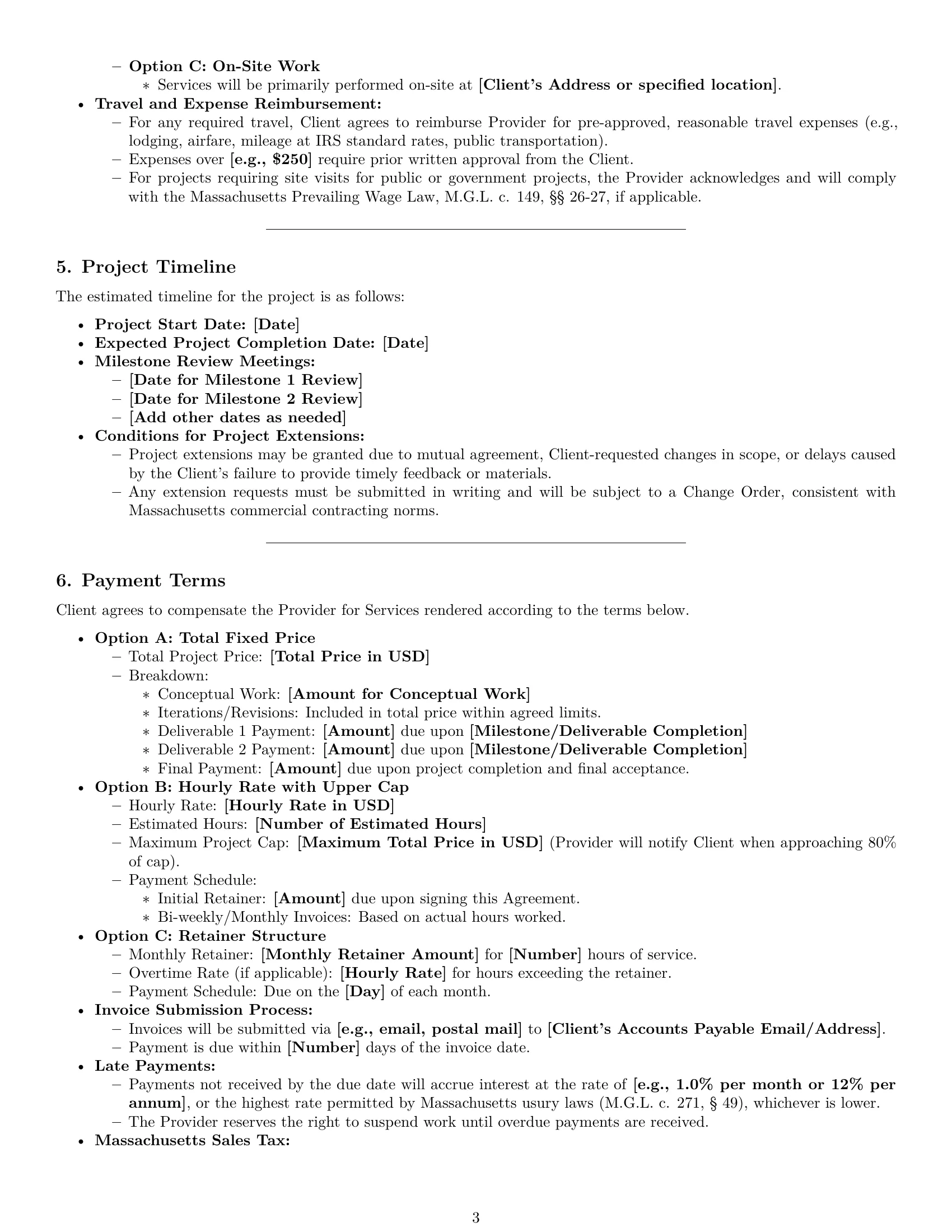 Preview page 3 of Pro Massachusetts design service contract template