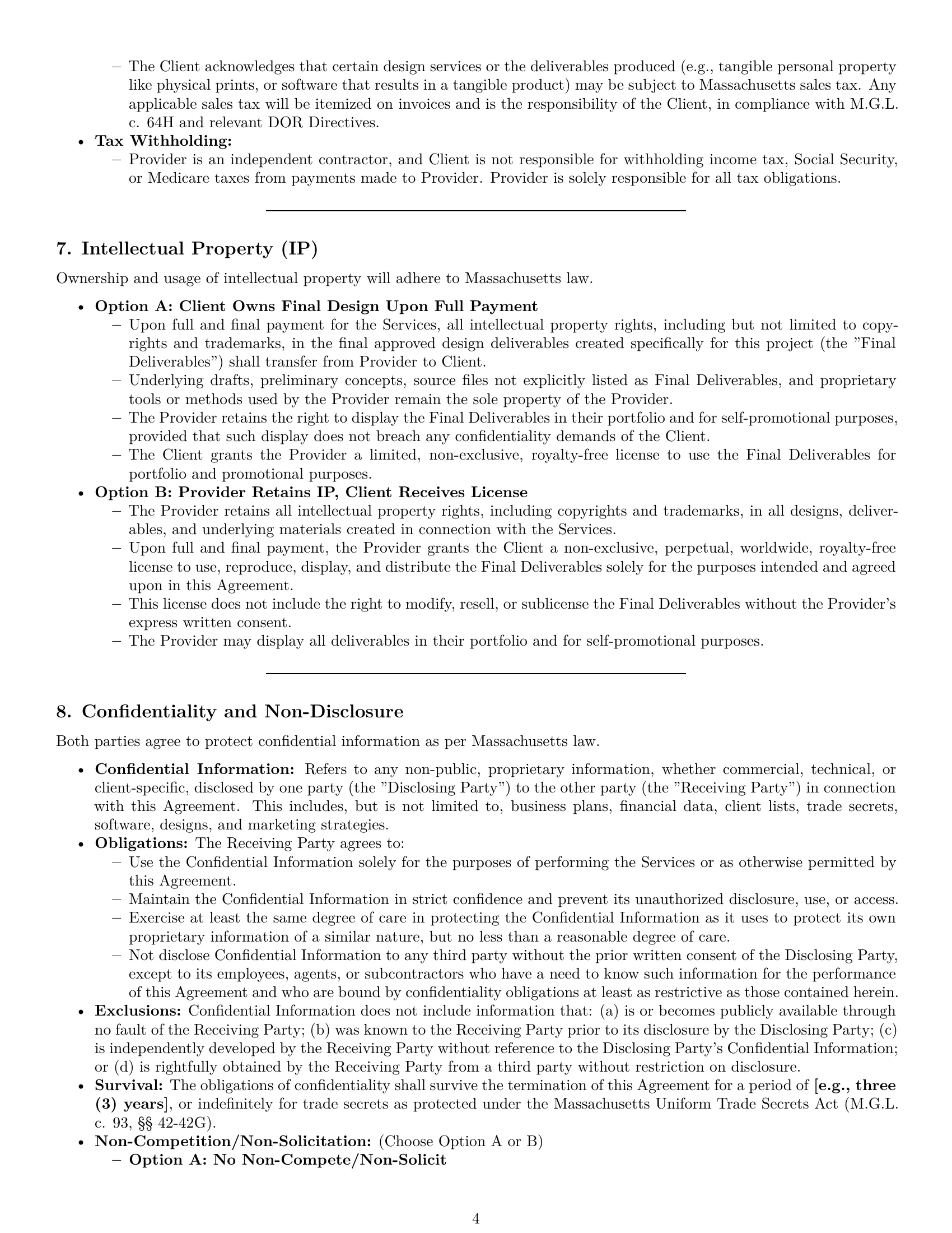 Preview page 4 of Pro Massachusetts design service contract template