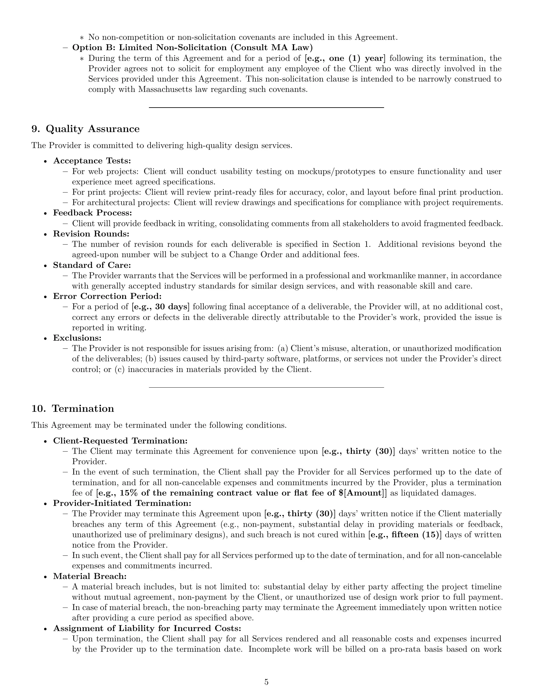 Preview page 5 of Pro Massachusetts design service contract template