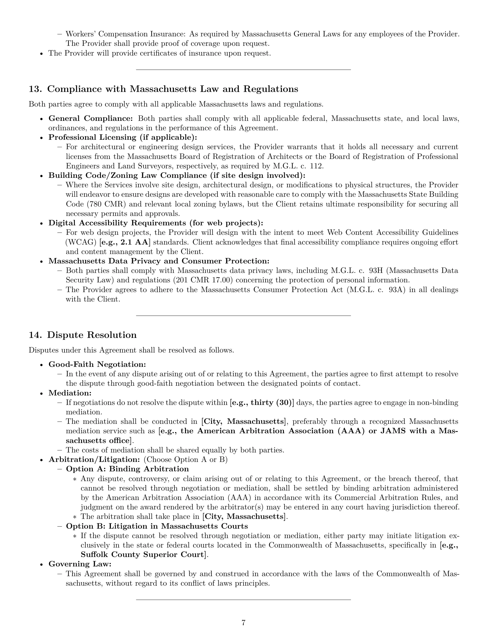 Preview page 7 of Pro Massachusetts design service contract template