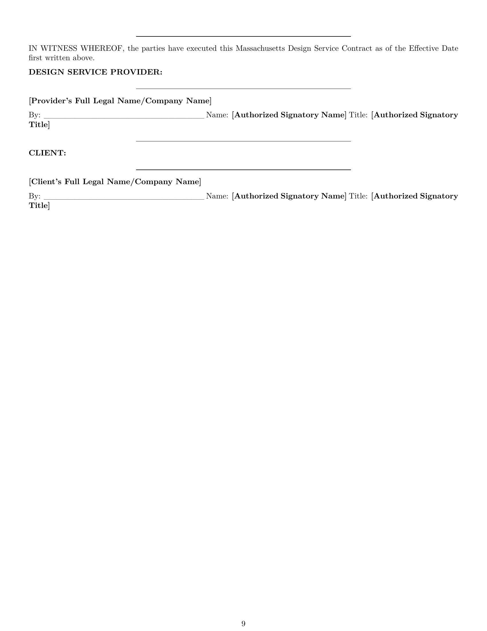 Preview page 9 of Pro Massachusetts design service contract template