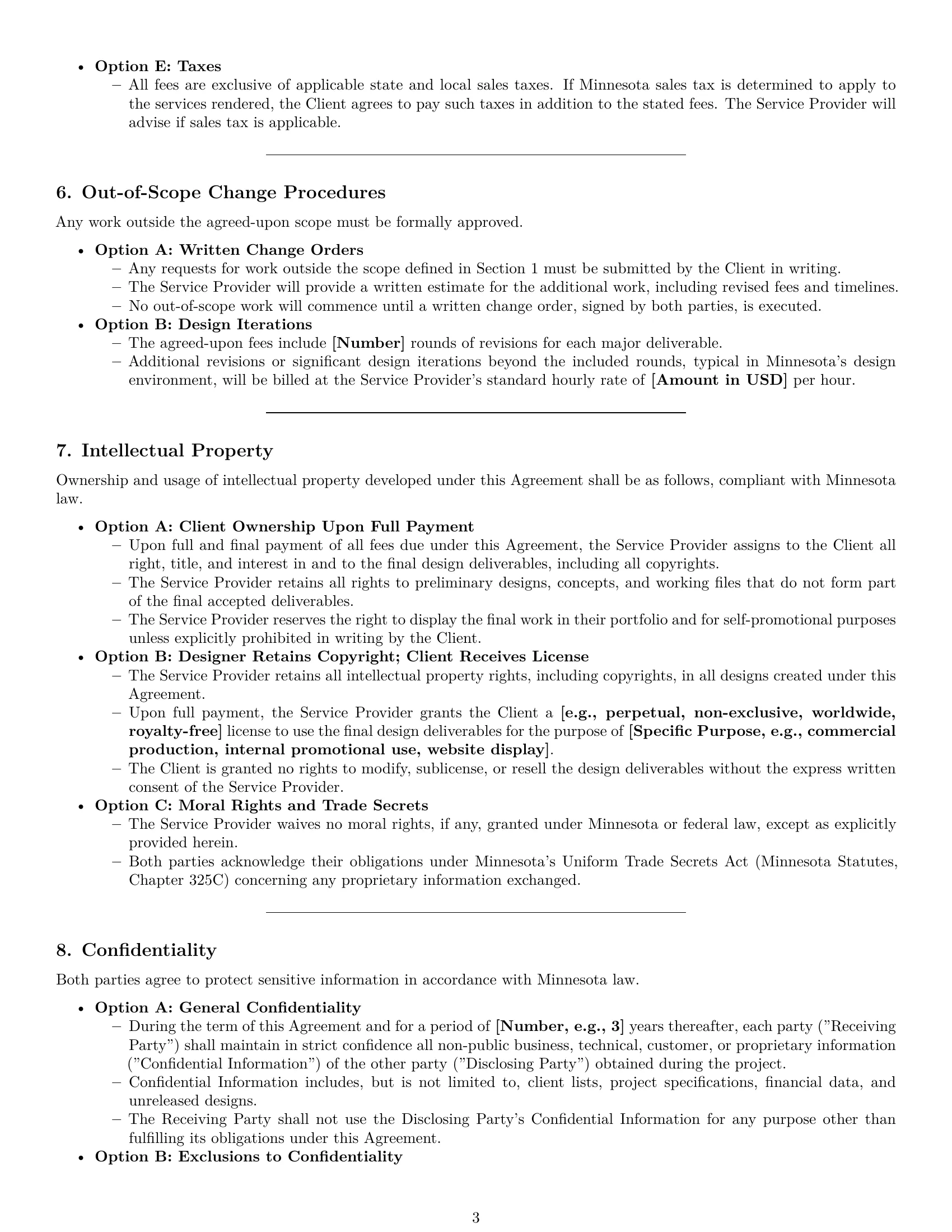 Preview page 3 of Pro Minnesota design service contract template