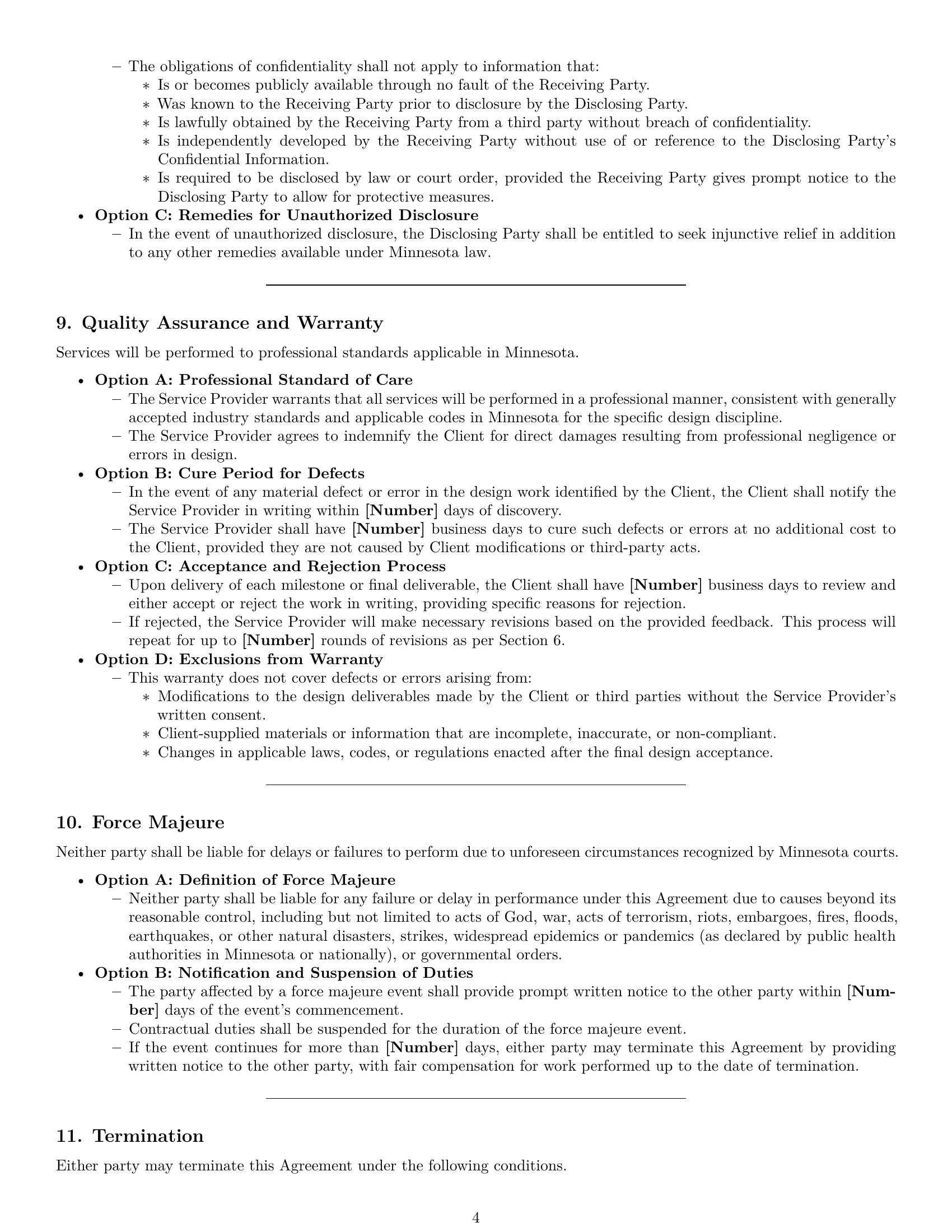 Preview page 4 of Pro Minnesota design service contract template