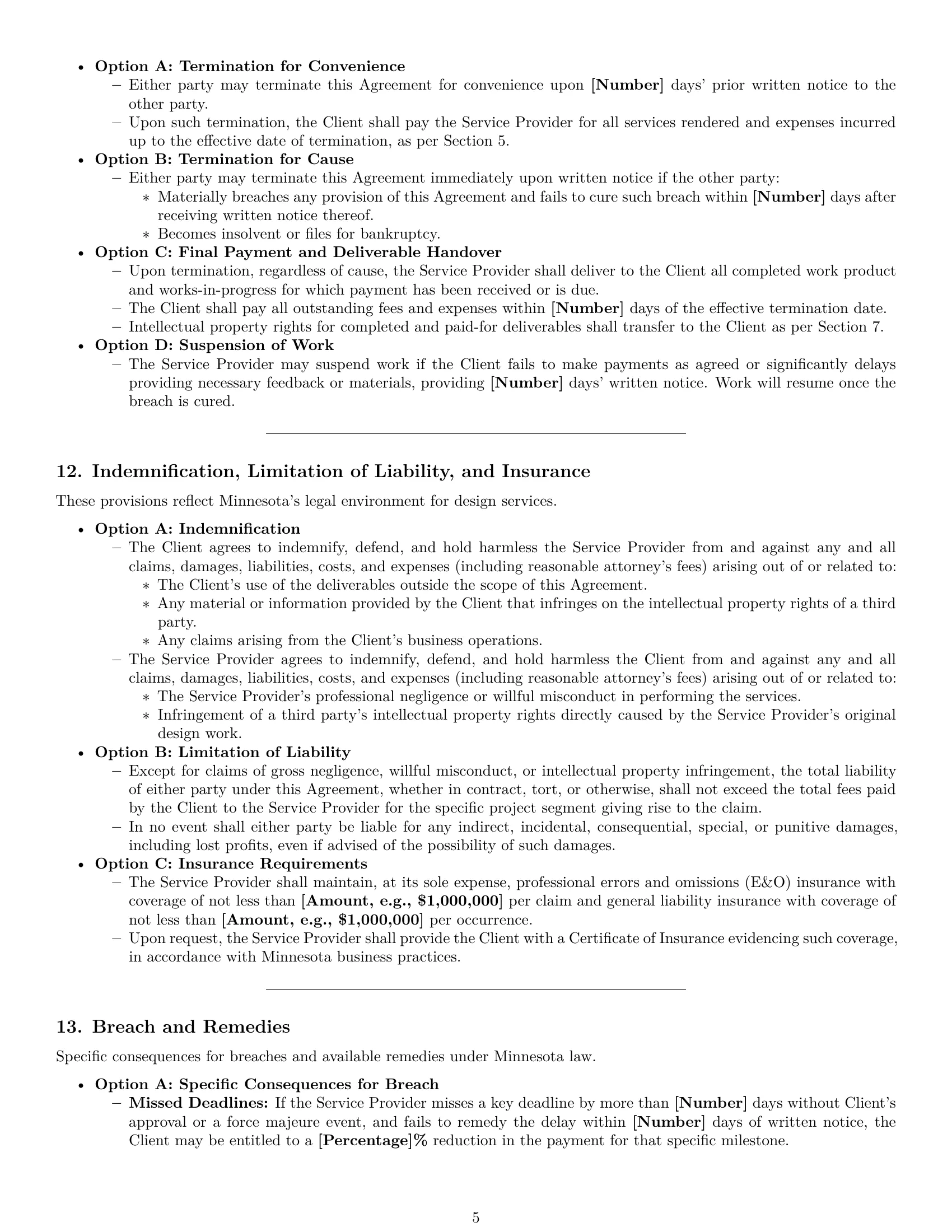 Preview page 5 of Pro Minnesota design service contract template