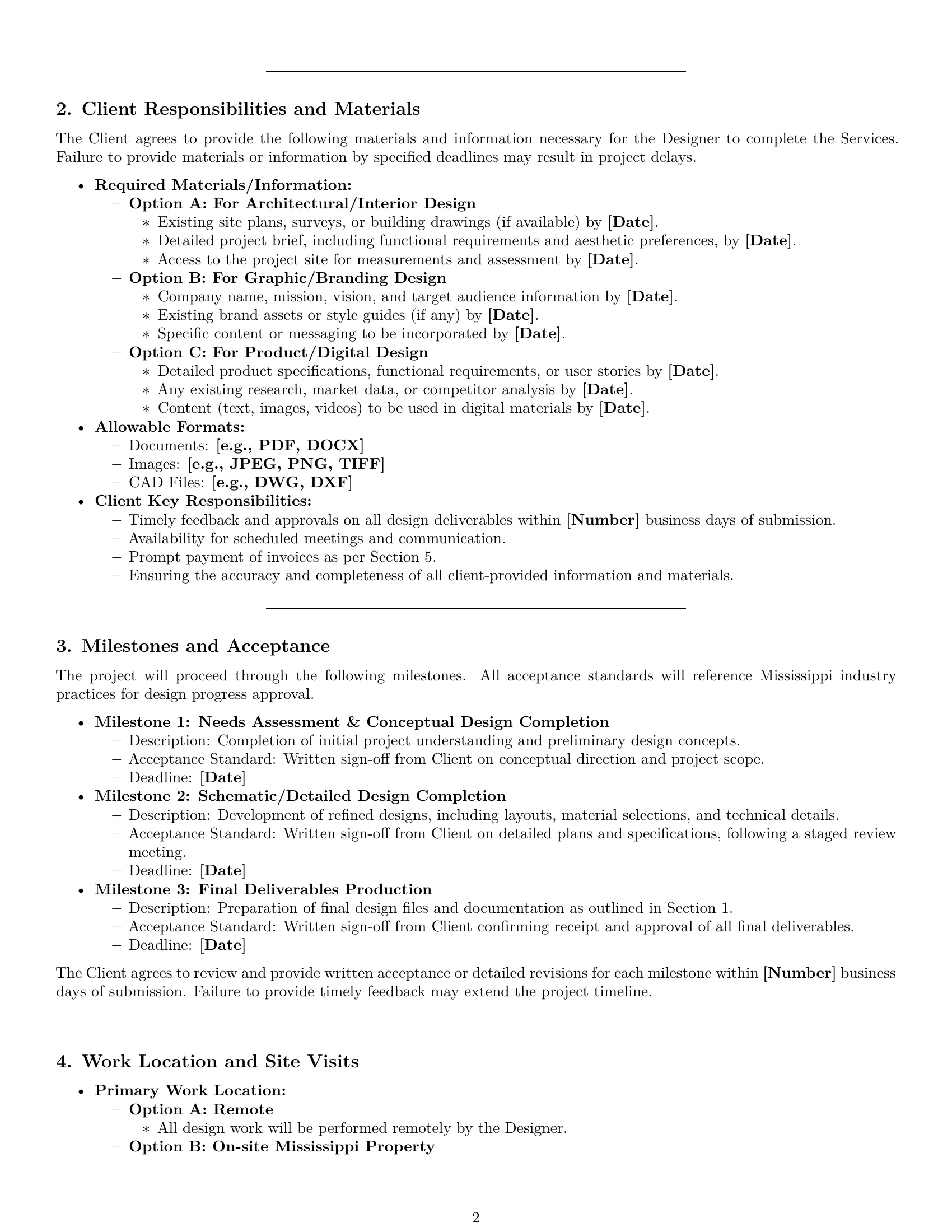 Preview page 2 of Pro Mississippi design service contract template
