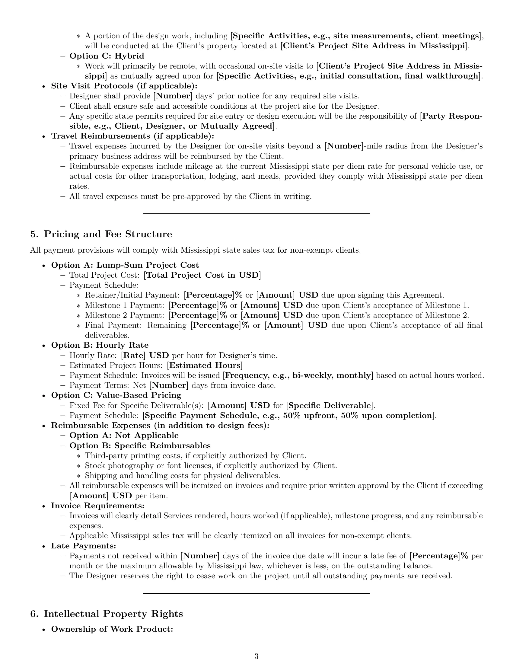 Preview page 3 of Pro Mississippi design service contract template