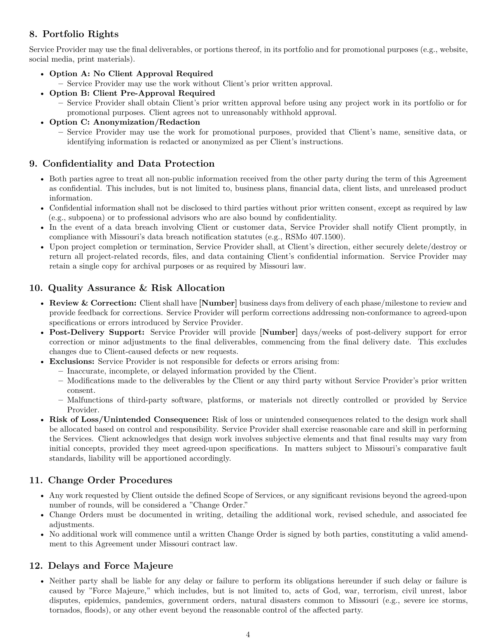 Preview page 4 of Pro Missouri design service contract template
