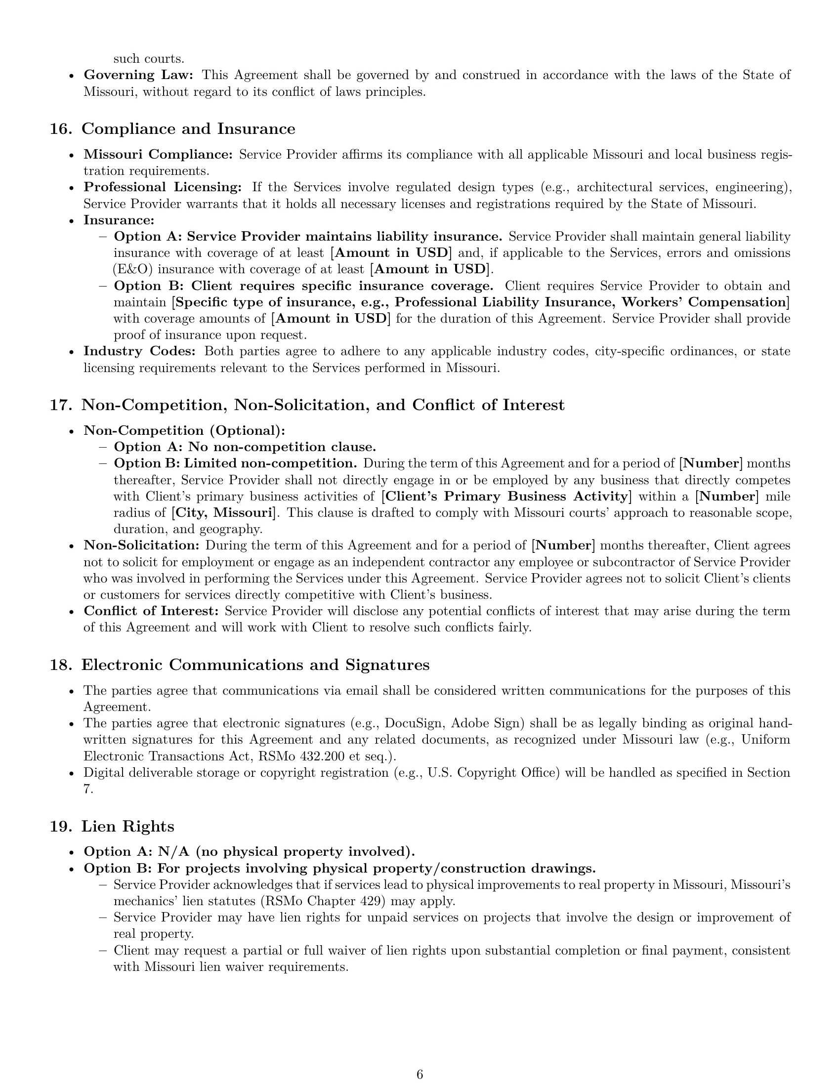 Preview page 6 of Pro Missouri design service contract template