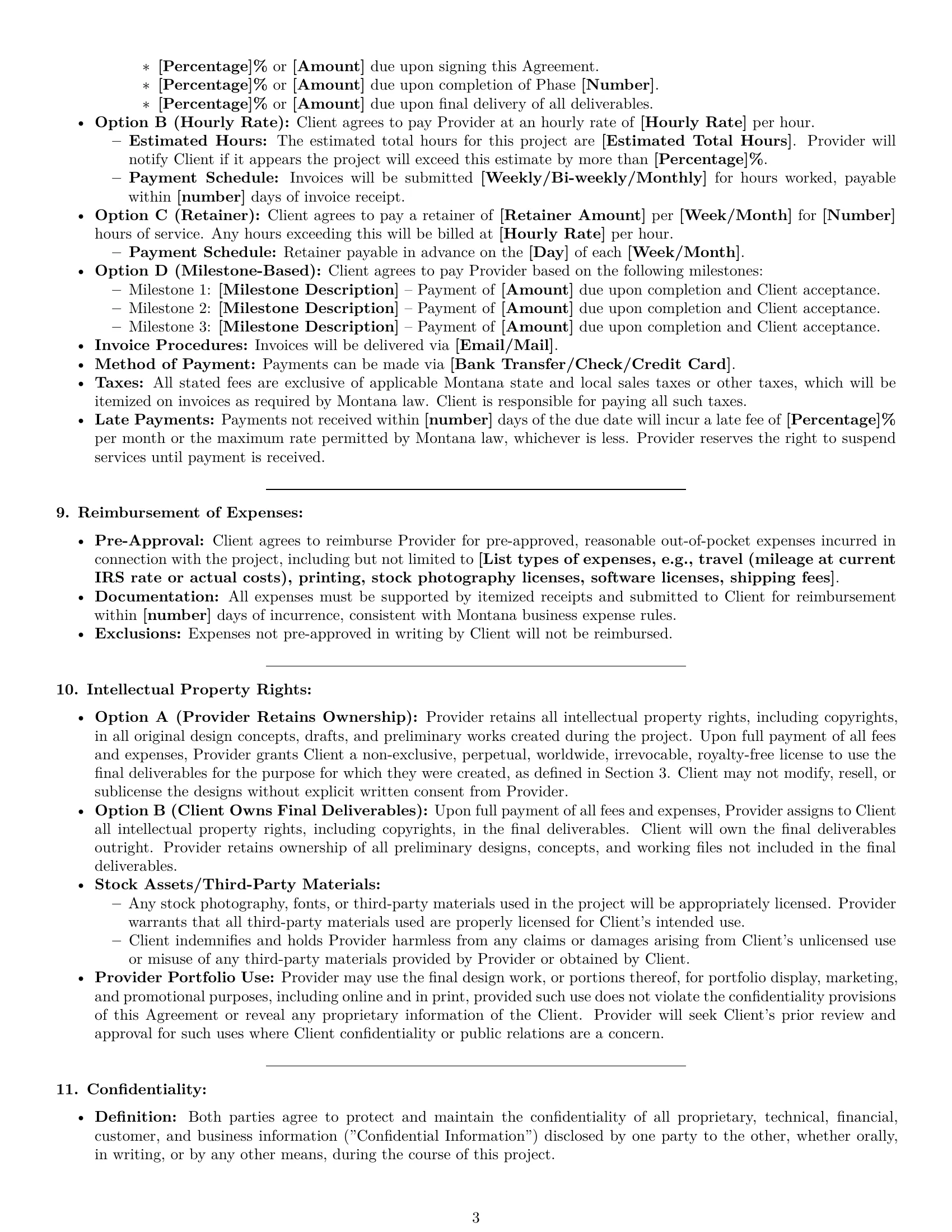 Preview page 3 of Pro Montana design service contract template