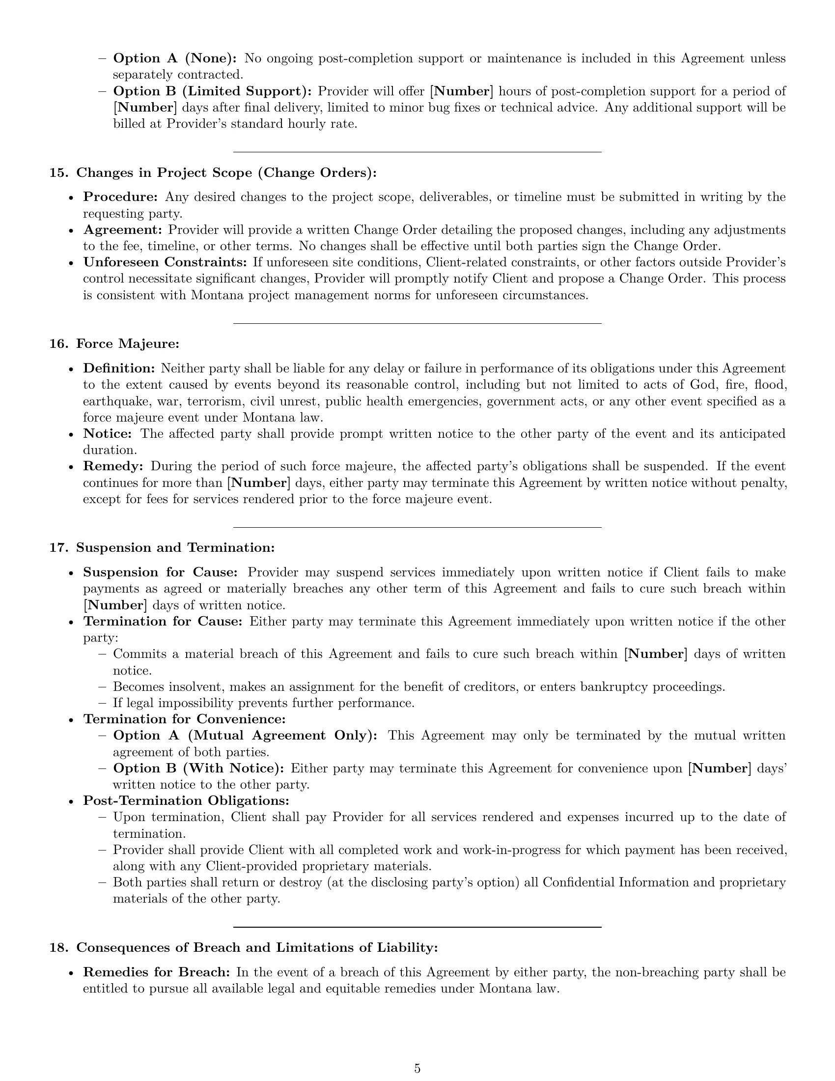 Preview page 5 of Pro Montana design service contract template