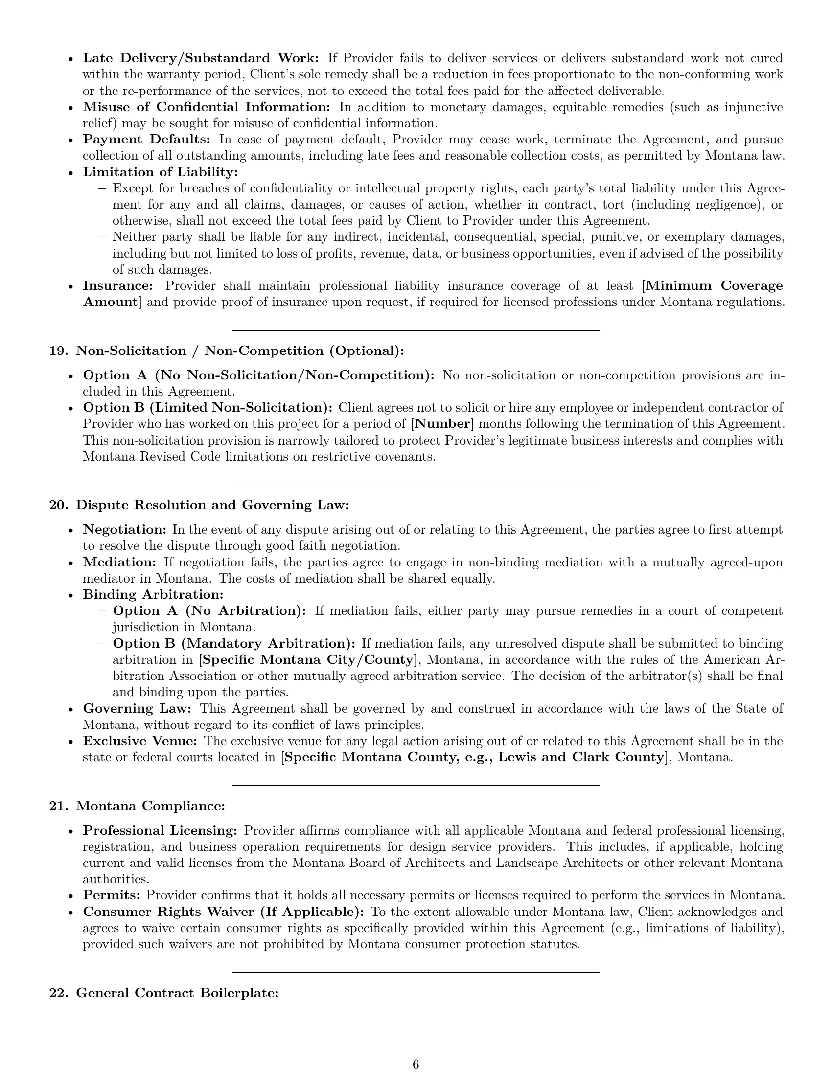 Preview page 6 of Pro Montana design service contract template