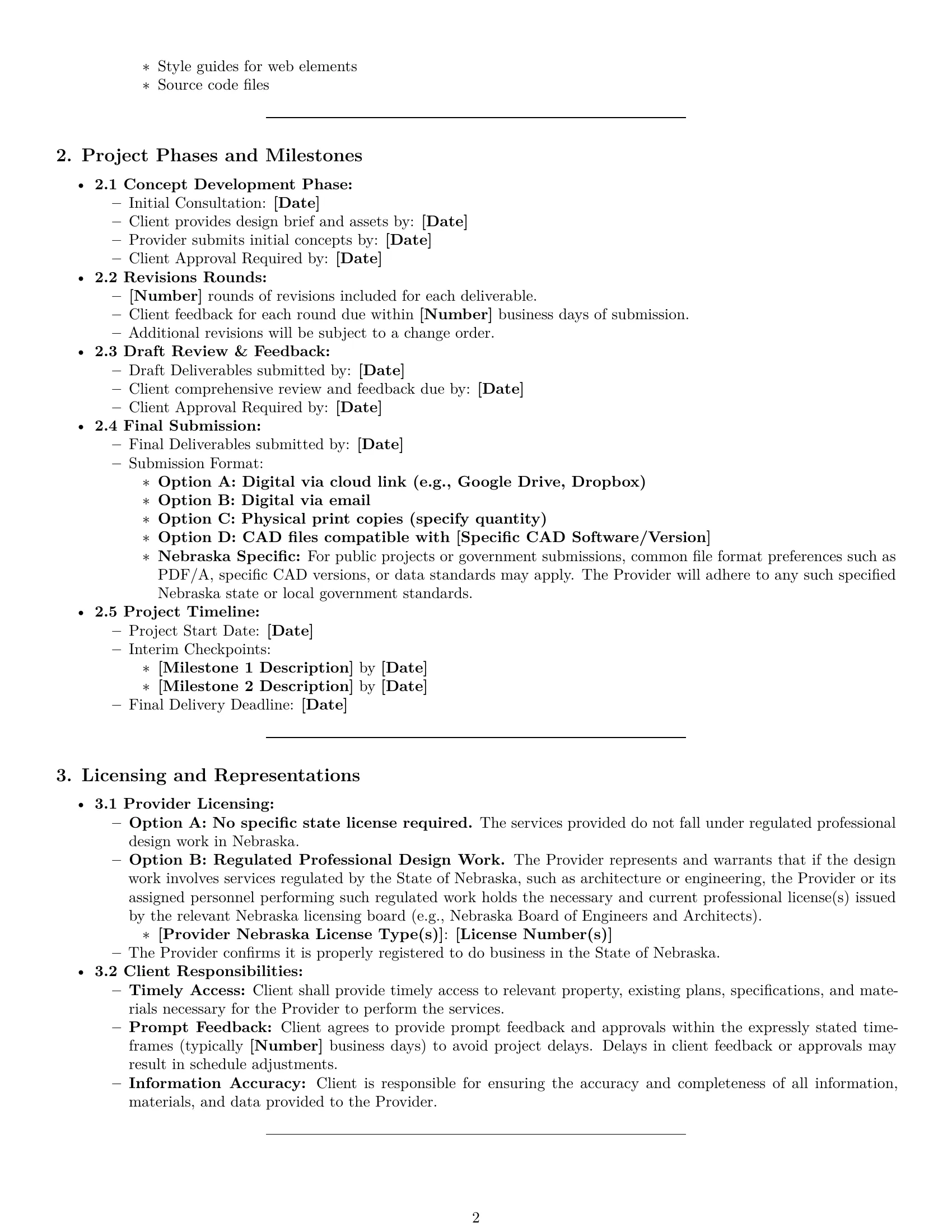 Preview page 2 of Pro Nebraska design service contract template