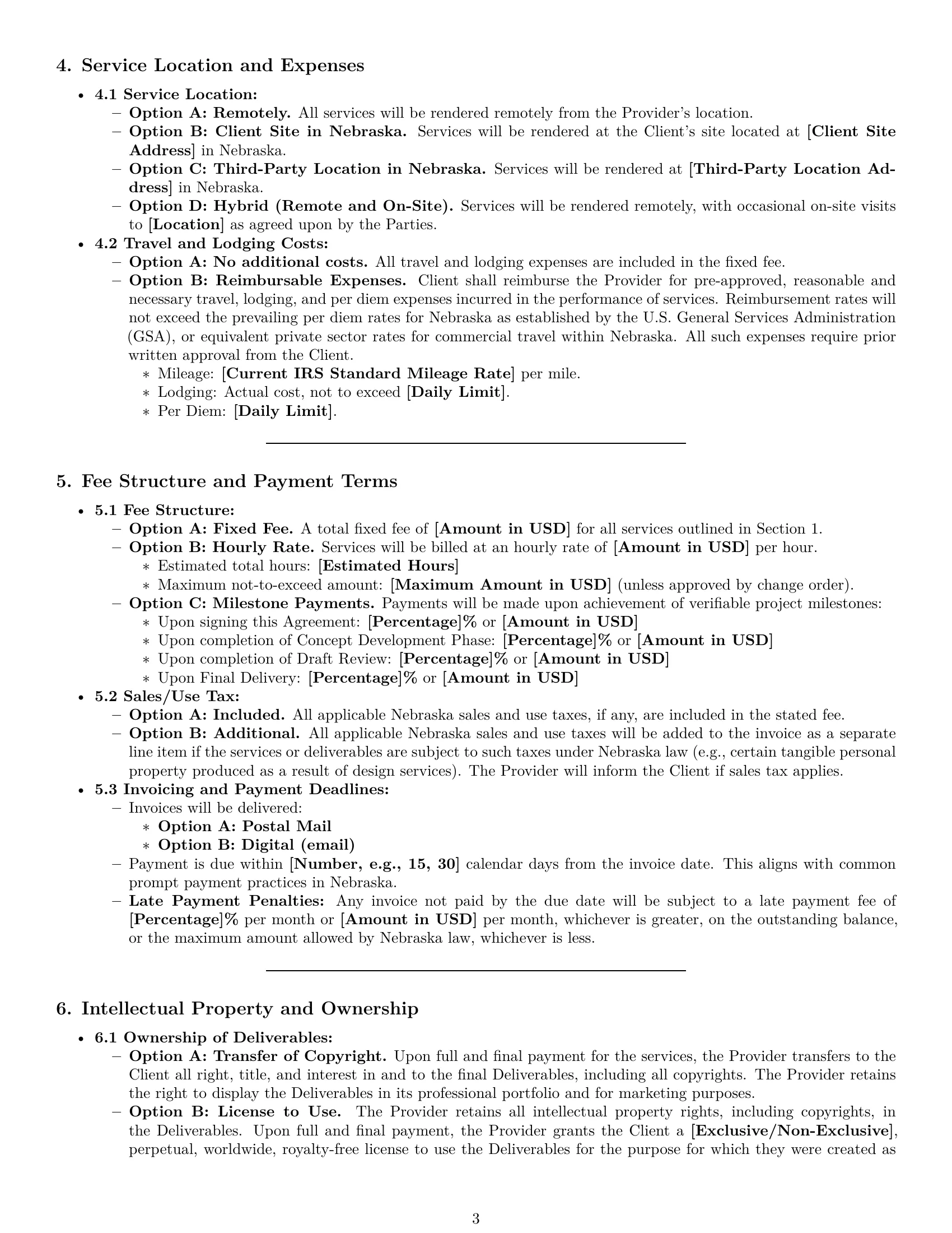 Preview page 3 of Pro Nebraska design service contract template