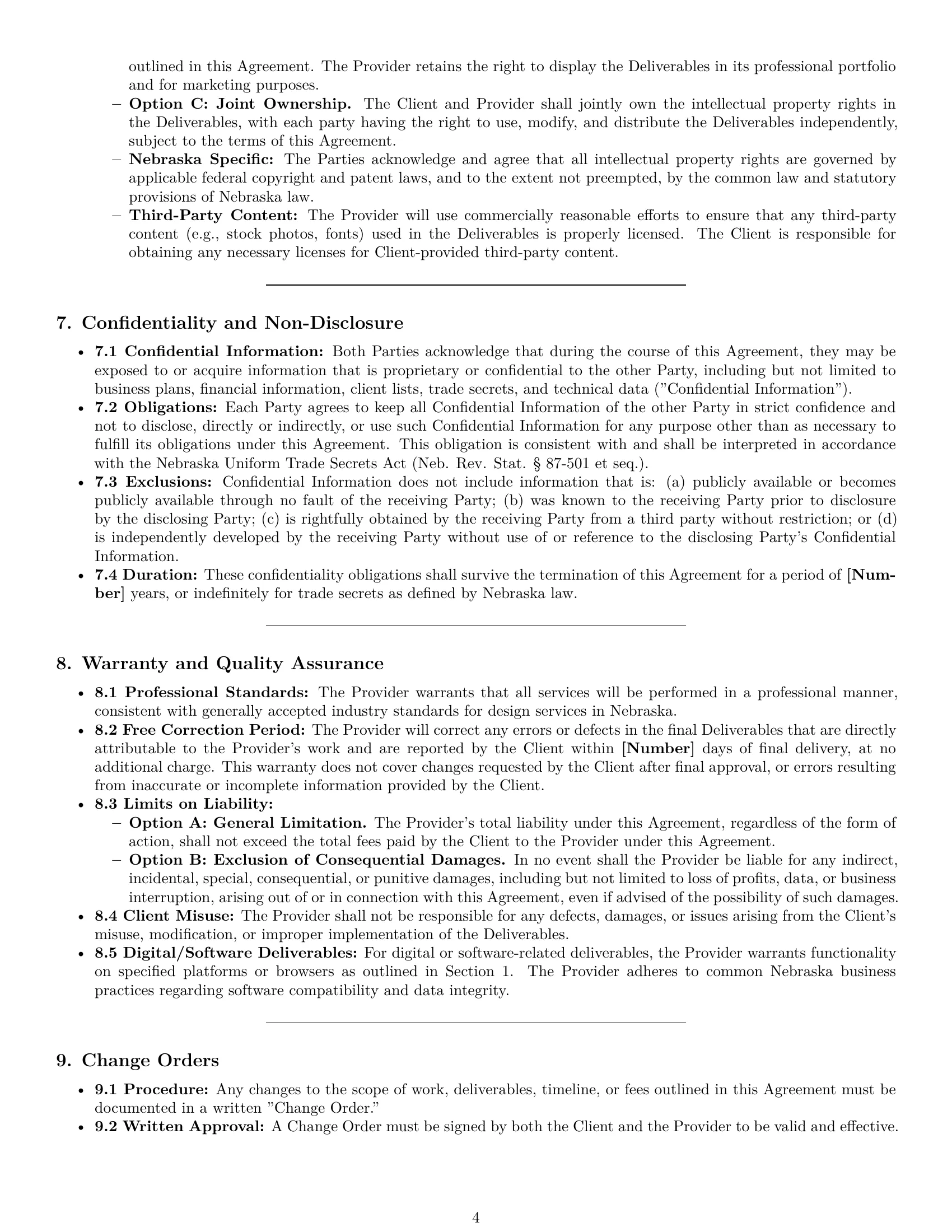 Preview page 4 of Pro Nebraska design service contract template