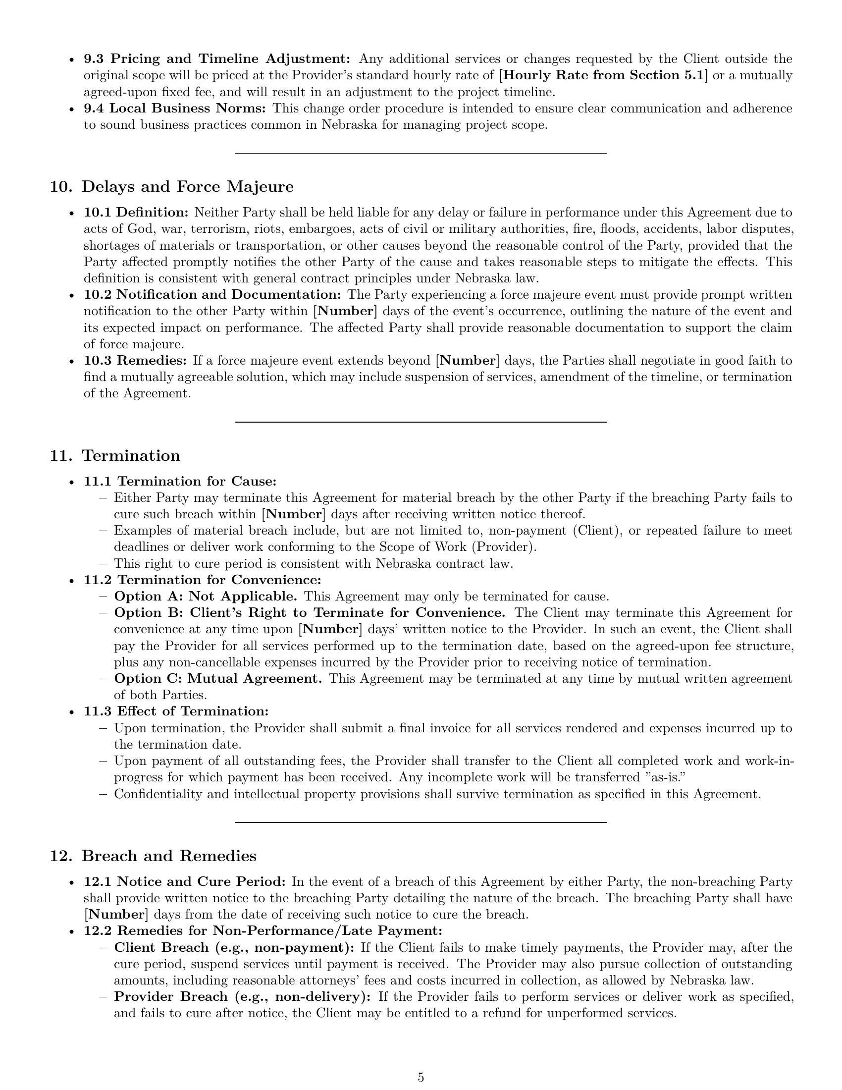 Preview page 5 of Pro Nebraska design service contract template