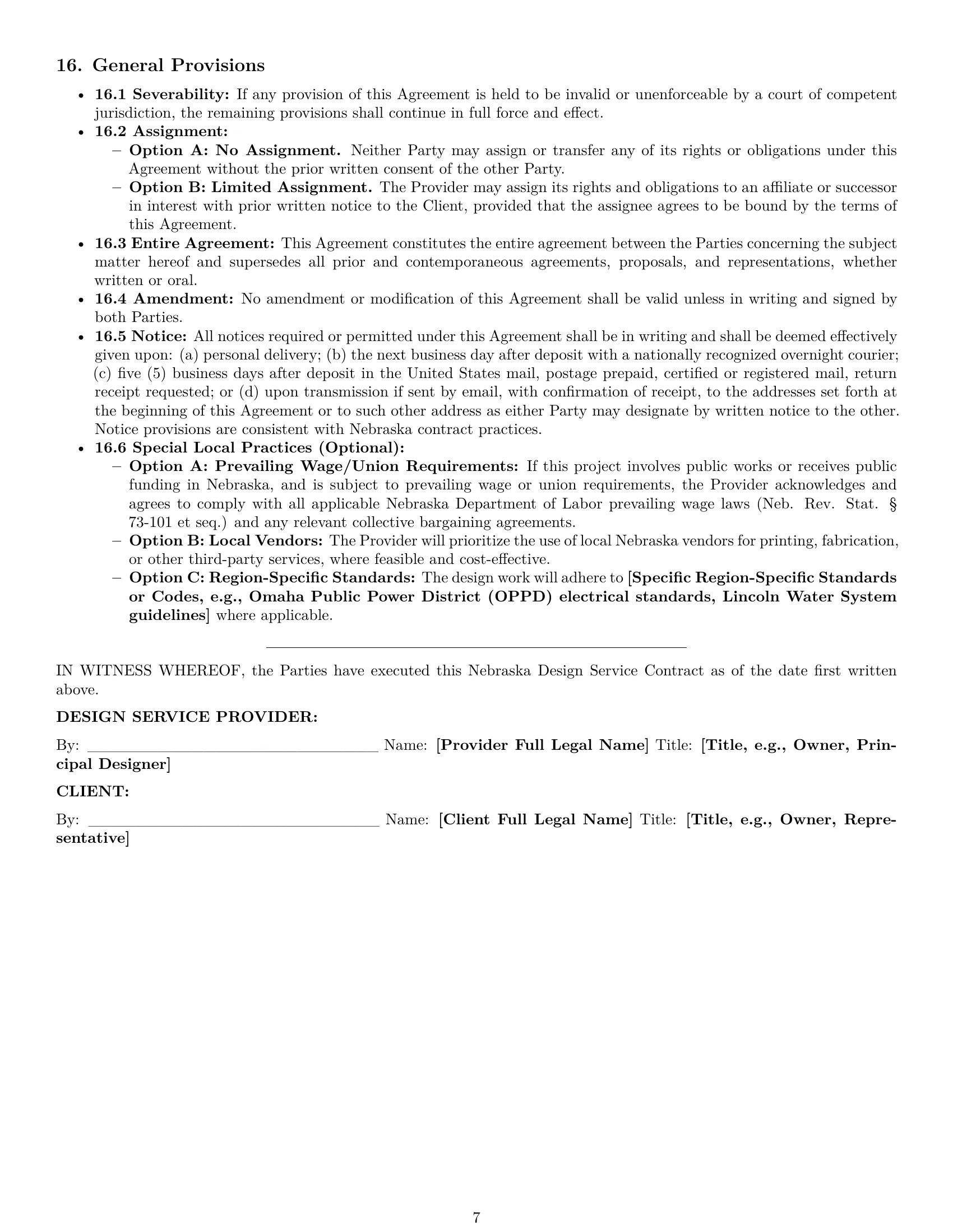 Preview page 7 of Pro Nebraska design service contract template