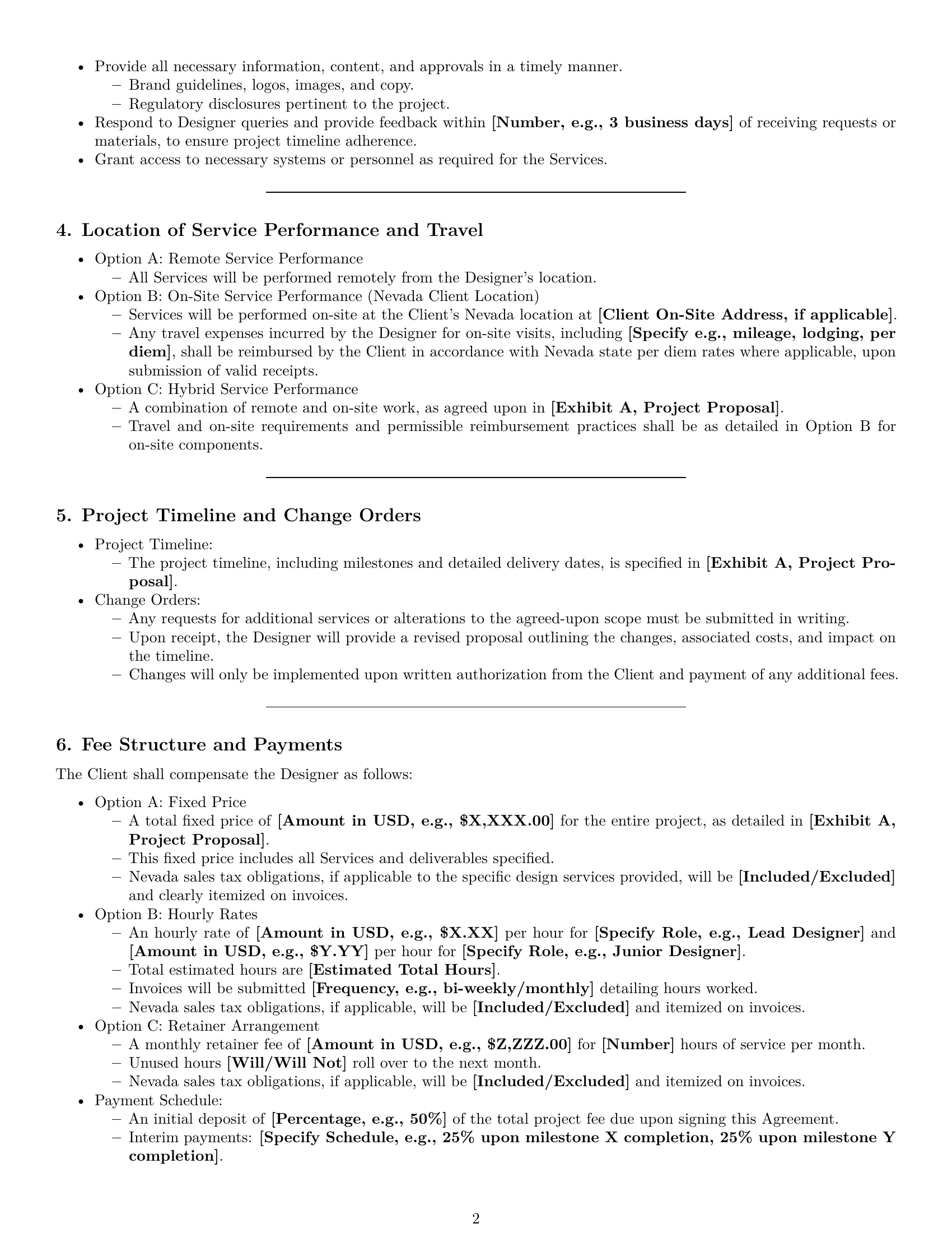 Preview page 2 of Pro Nevada design service contract template