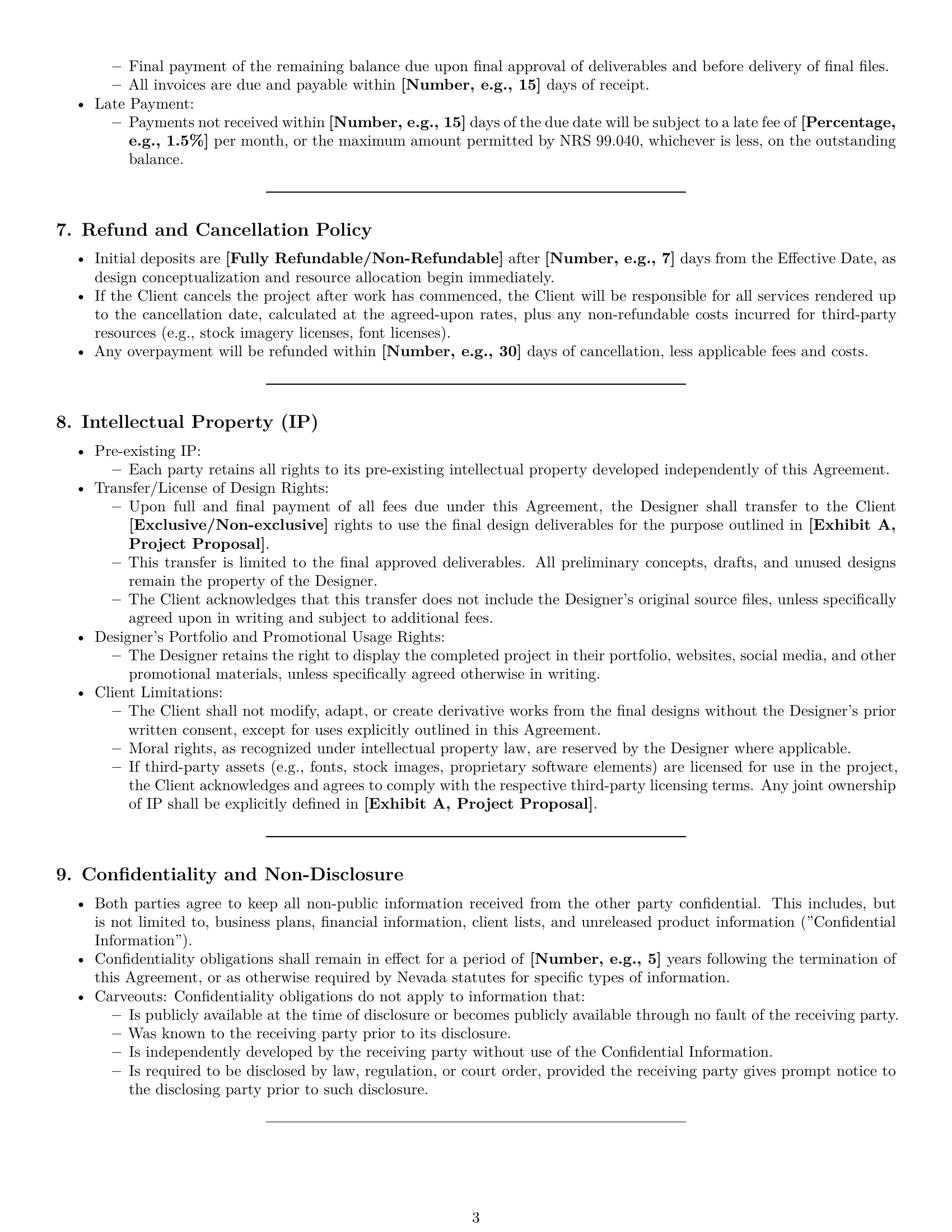 Preview page 3 of Pro Nevada design service contract template