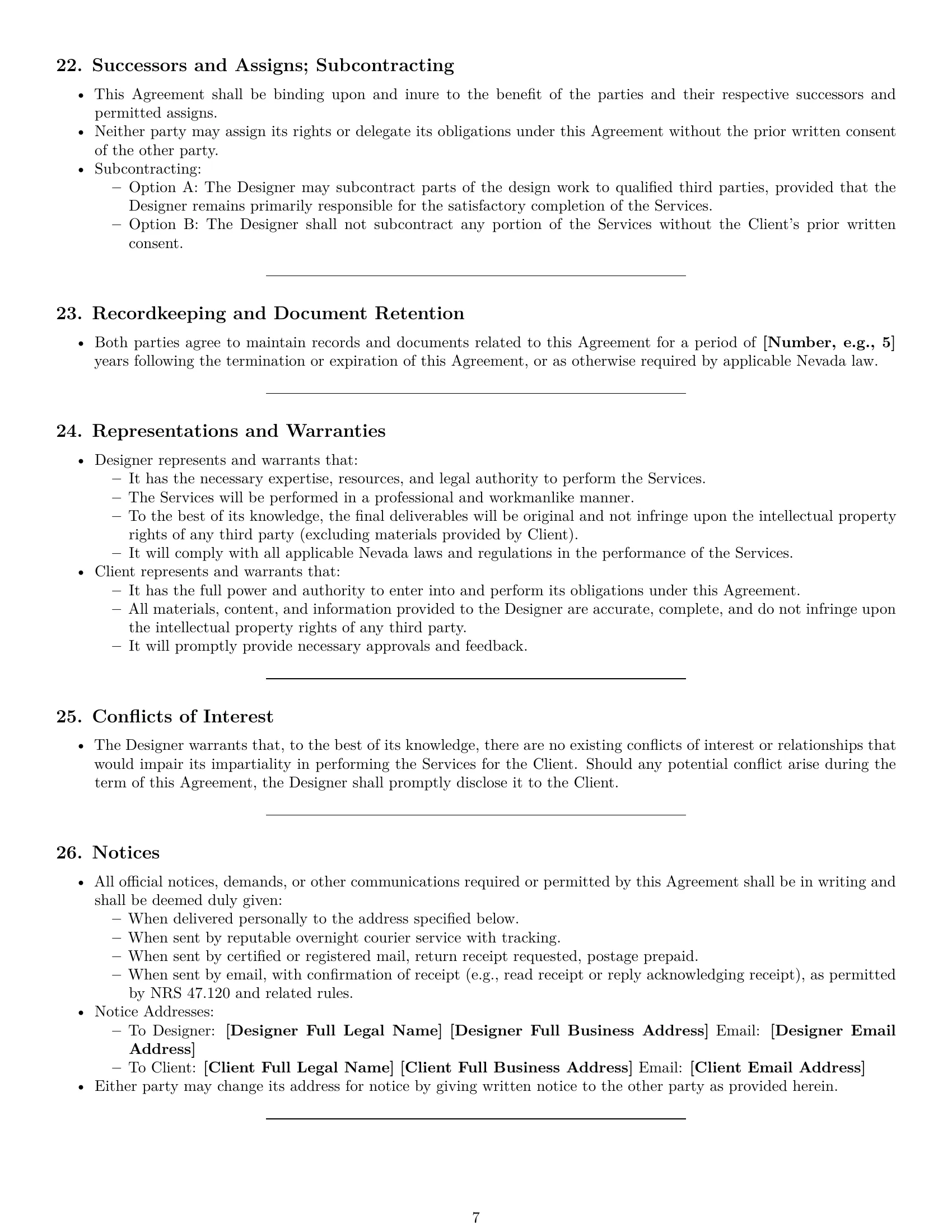 Preview page 7 of Pro Nevada design service contract template