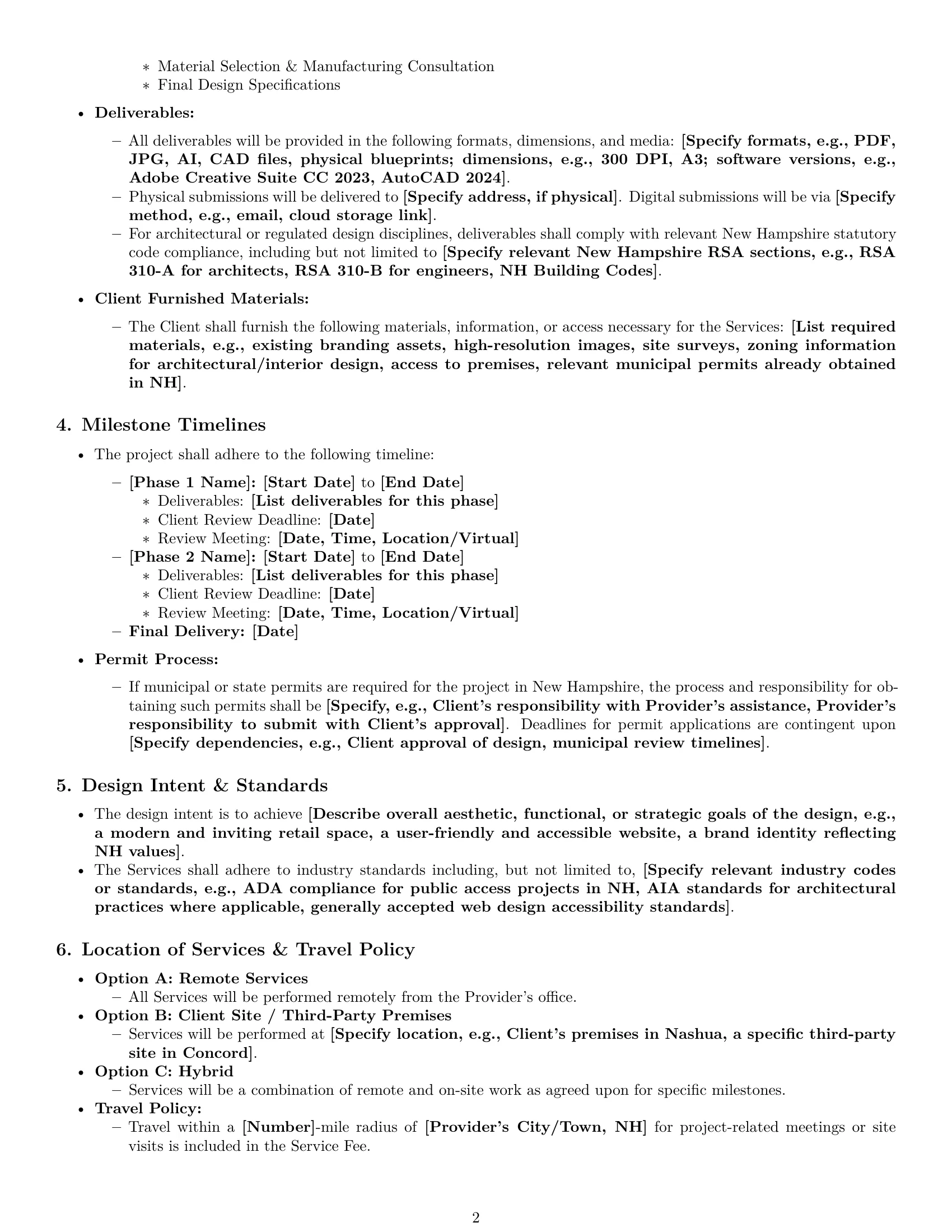 Preview page 2 of Pro New Hampshire design service contract template