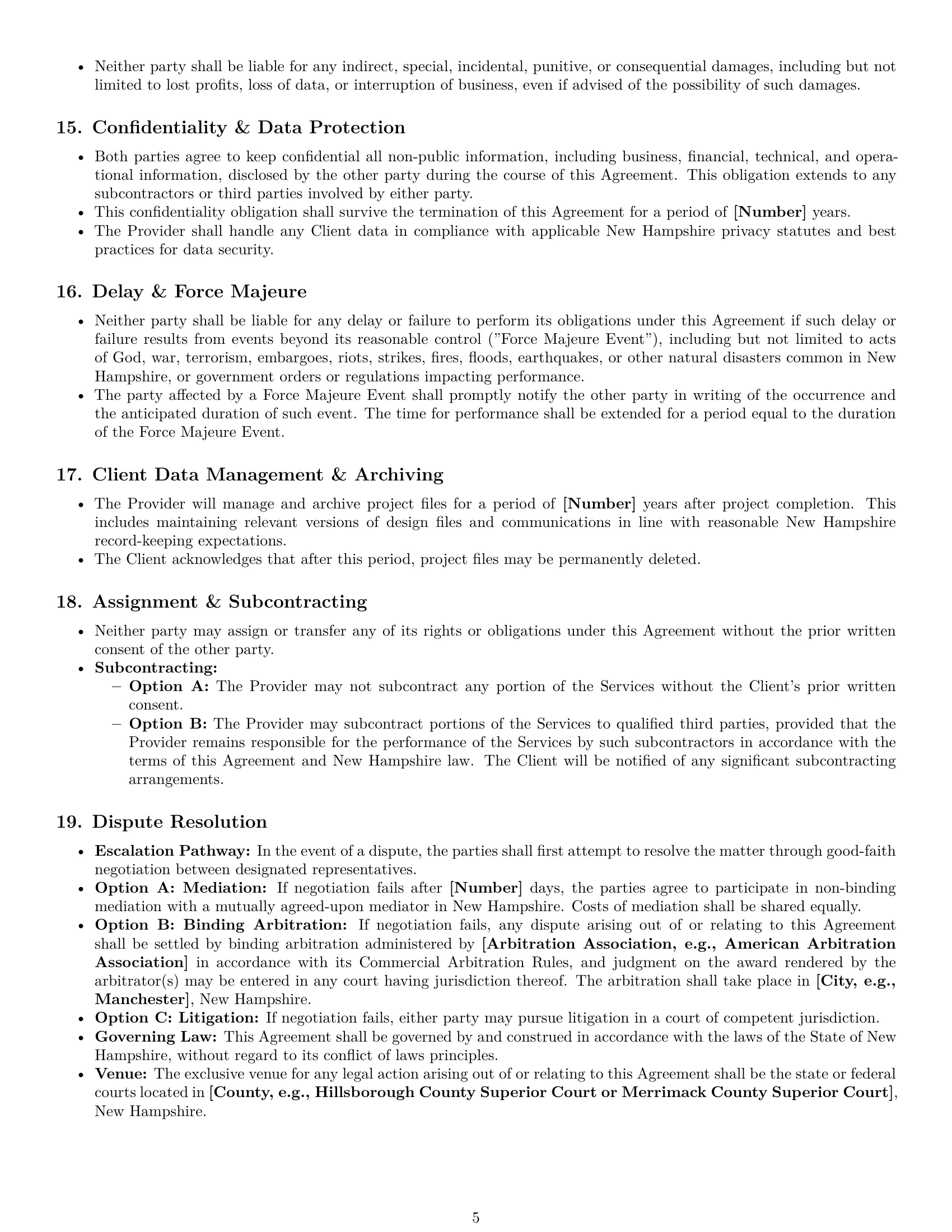 Preview page 5 of Pro New Hampshire design service contract template