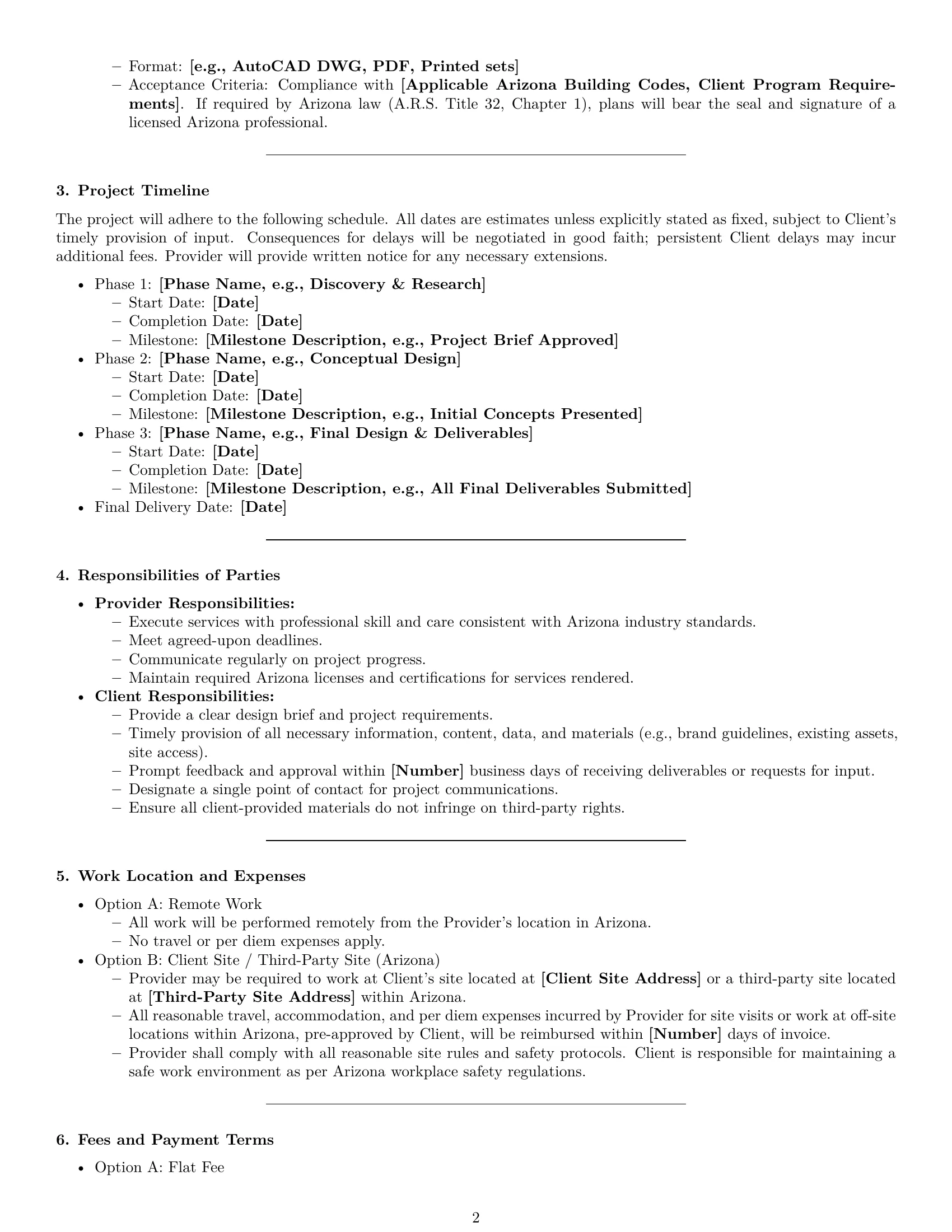 Preview page 2 of Pro Arizona design service contract template