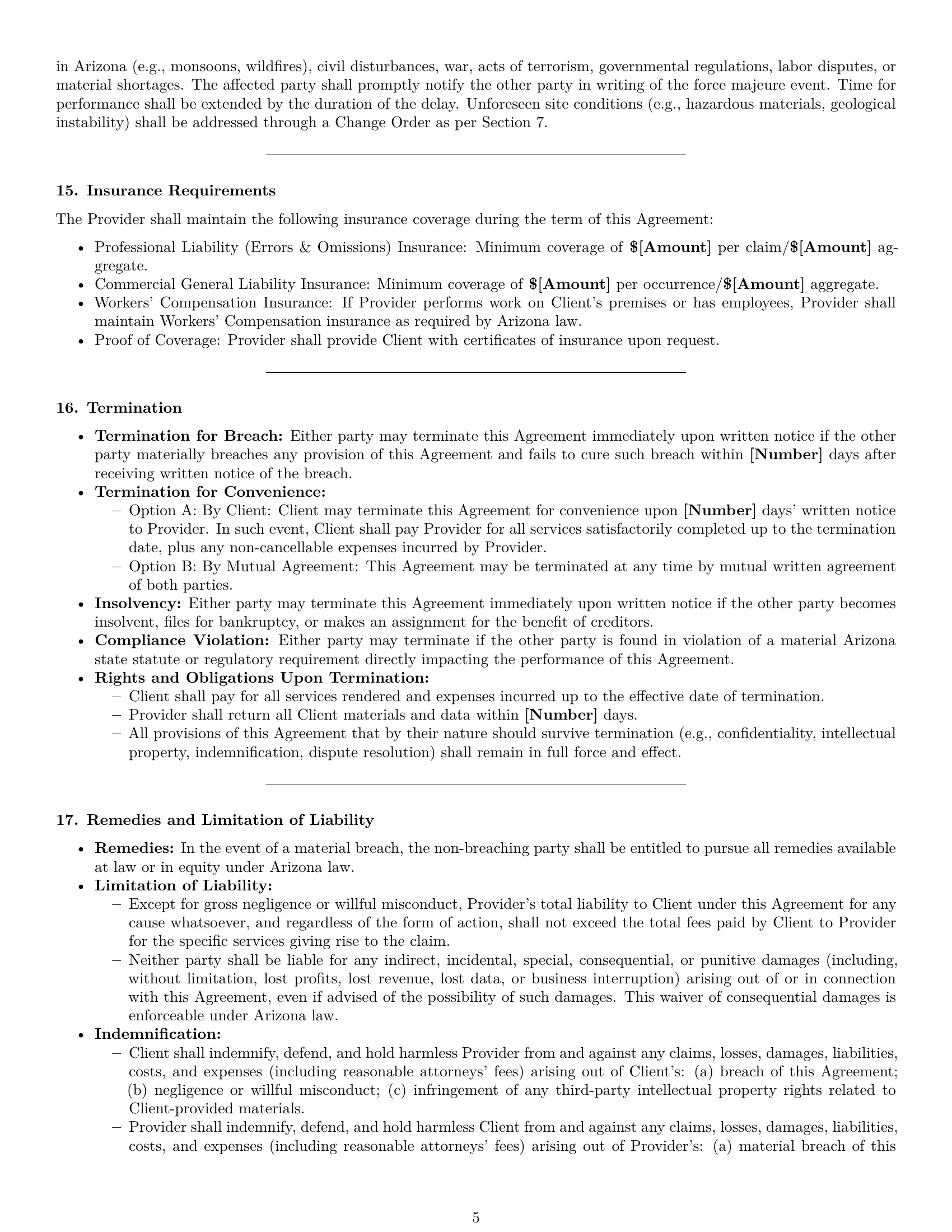 Preview page 5 of Pro Arizona design service contract template