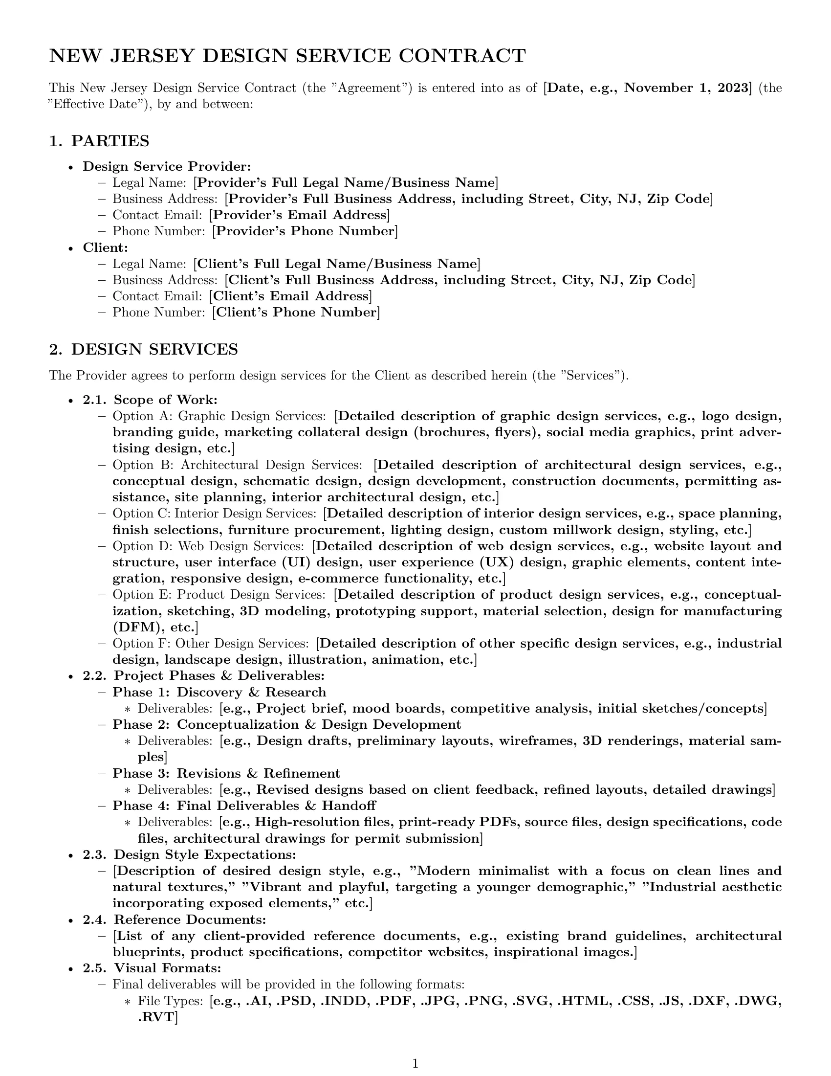 Preview page 1 of Pro New Jersey design service contract template