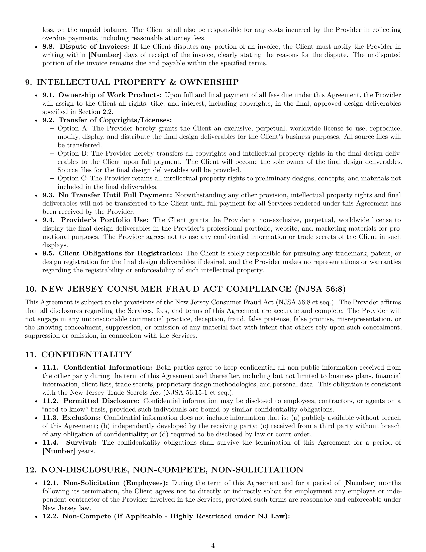 Preview page 4 of Pro New Jersey design service contract template