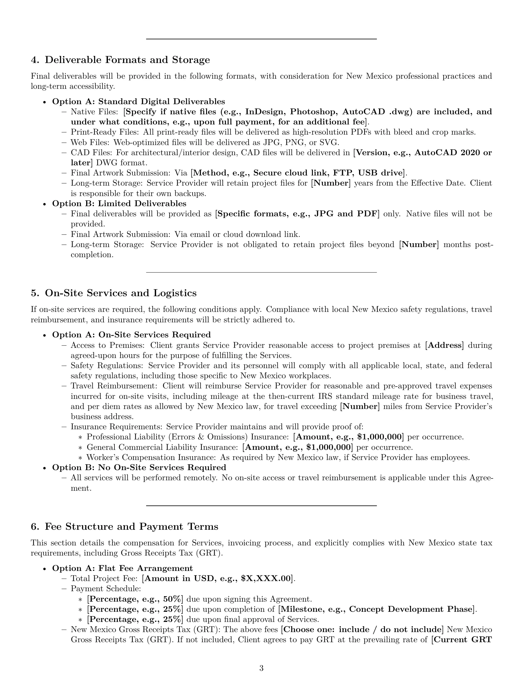 Preview page 3 of Pro New Mexico design service contract template