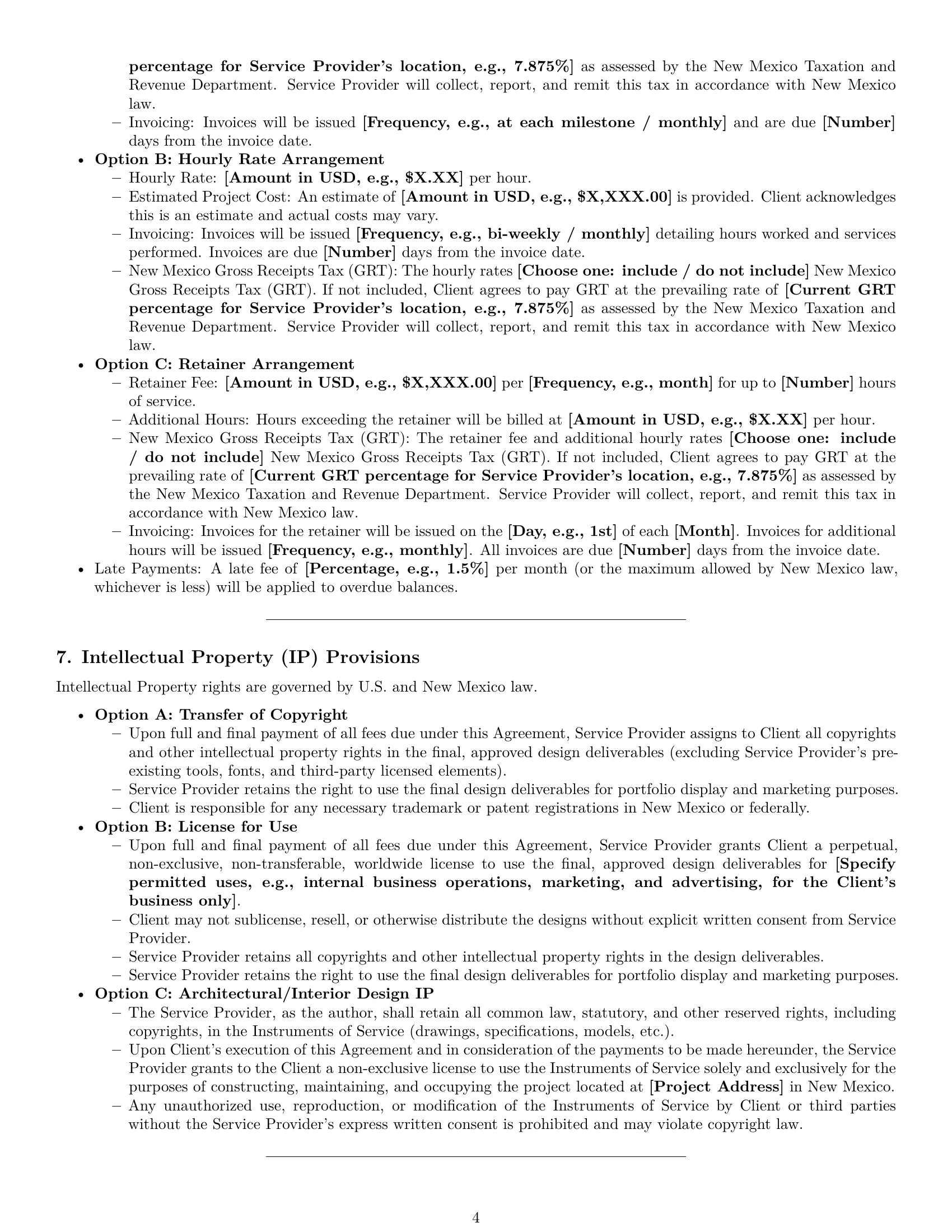 Preview page 4 of Pro New Mexico design service contract template