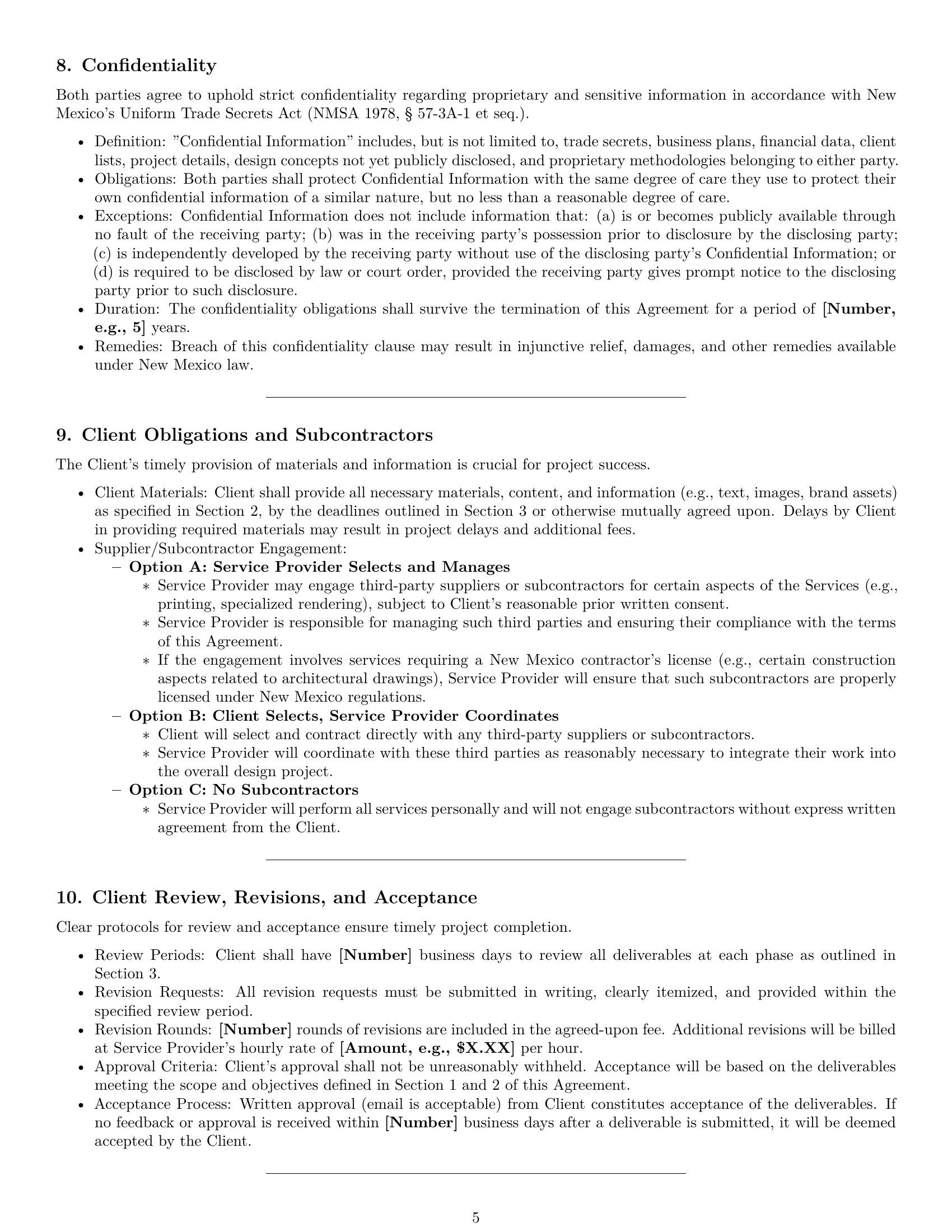Preview page 5 of Pro New Mexico design service contract template