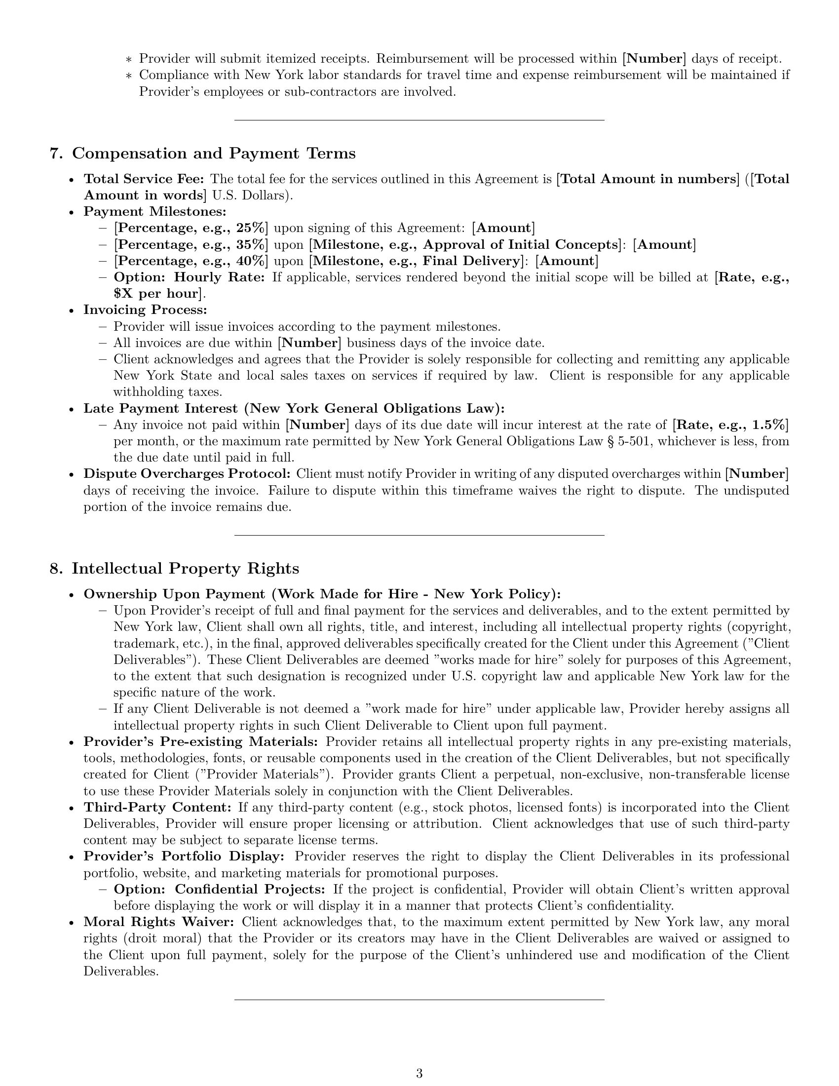 Preview page 3 of Pro New York design service contract template