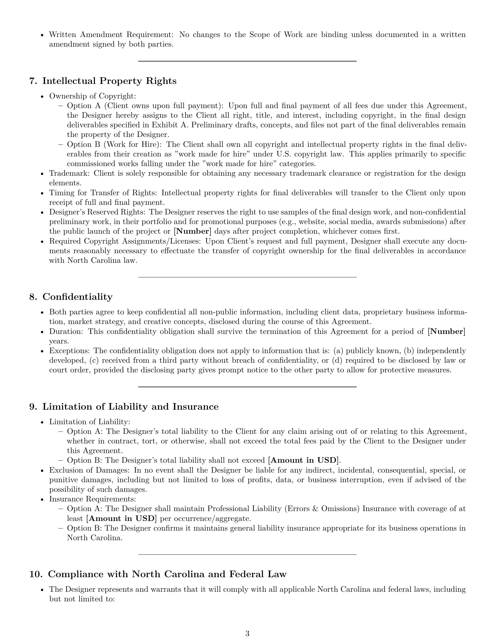 Preview page 3 of Pro North Carolina design service contract template