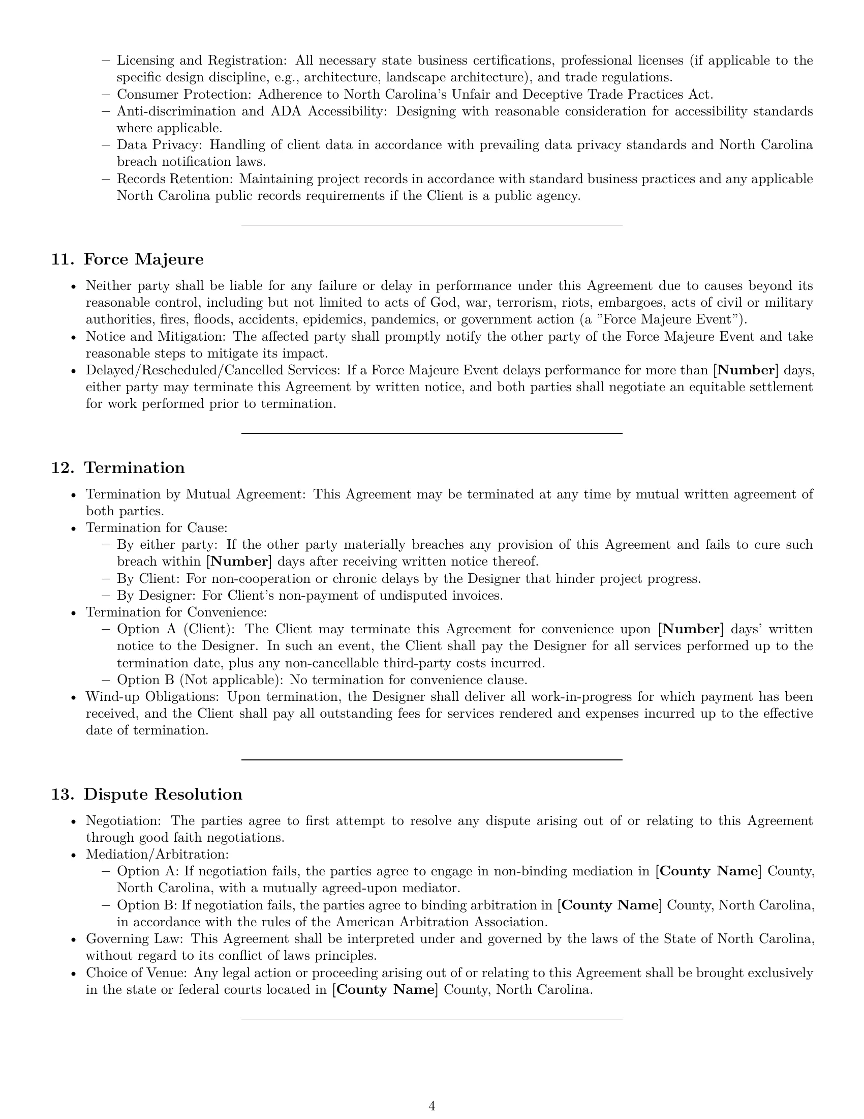 Preview page 4 of Pro North Carolina design service contract template
