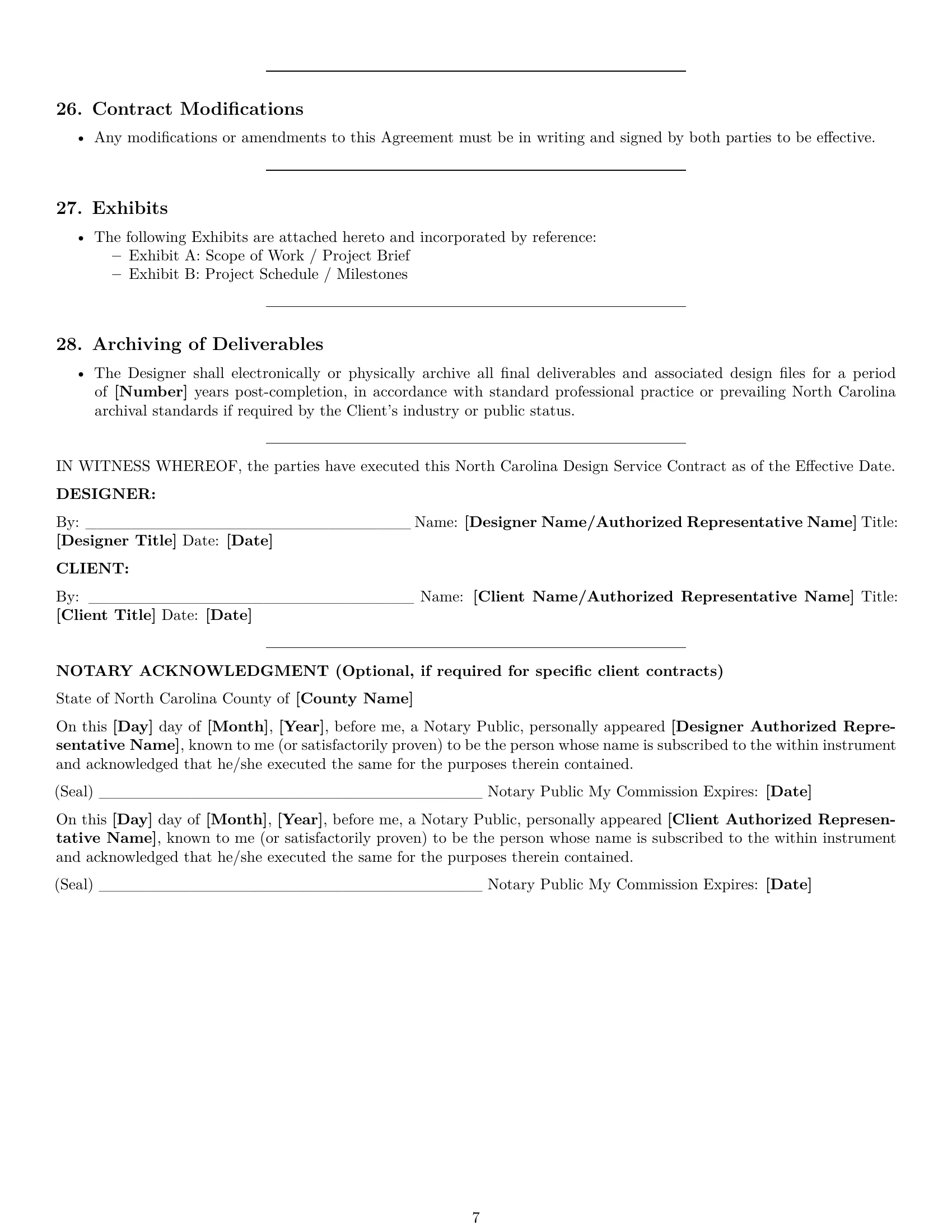 Preview page 7 of Pro North Carolina design service contract template