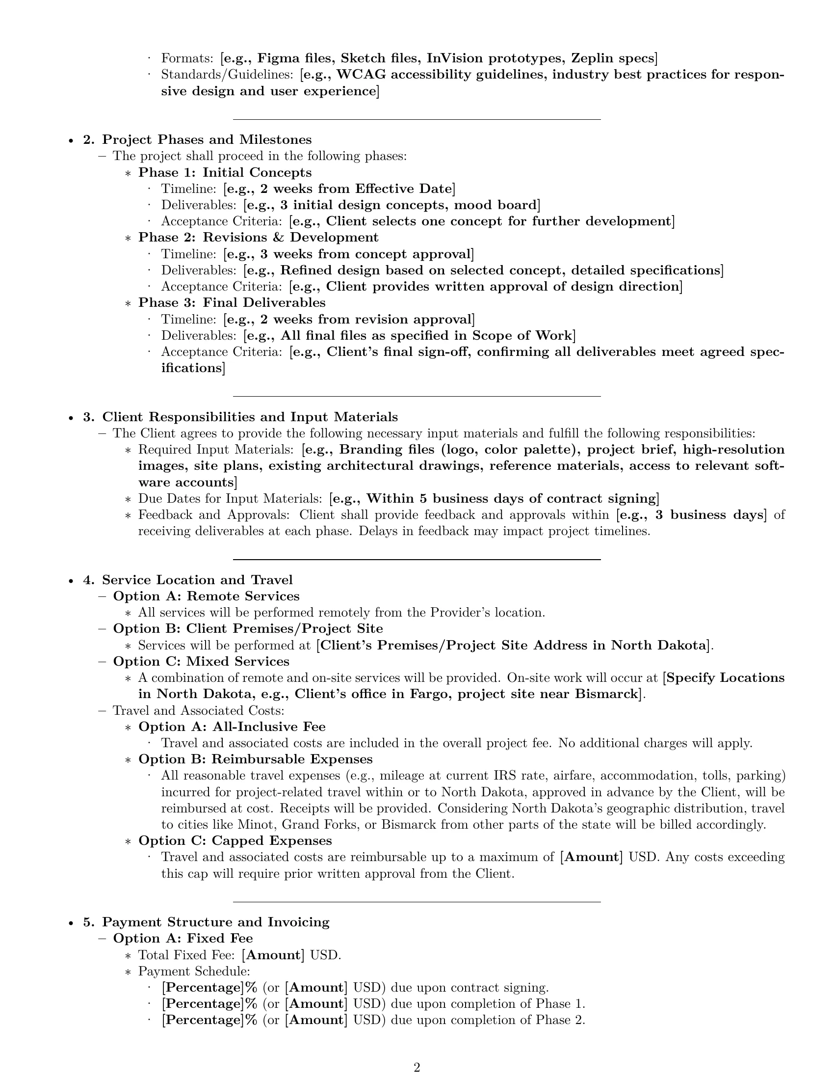 Preview page 2 of Pro North Dakota design service contract template