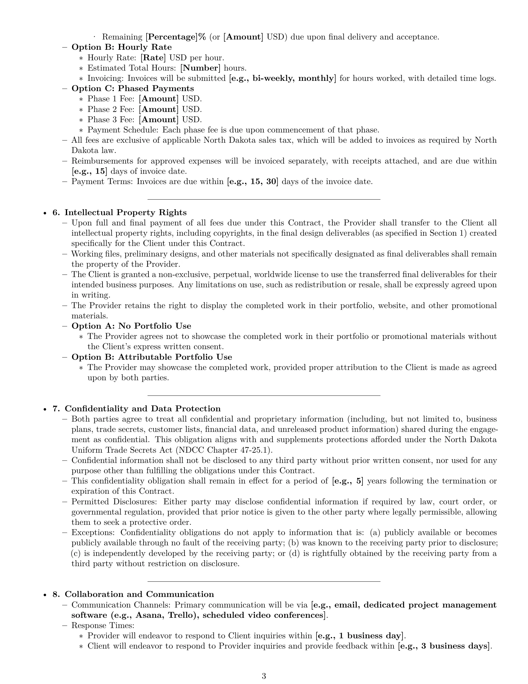 Preview page 3 of Pro North Dakota design service contract template