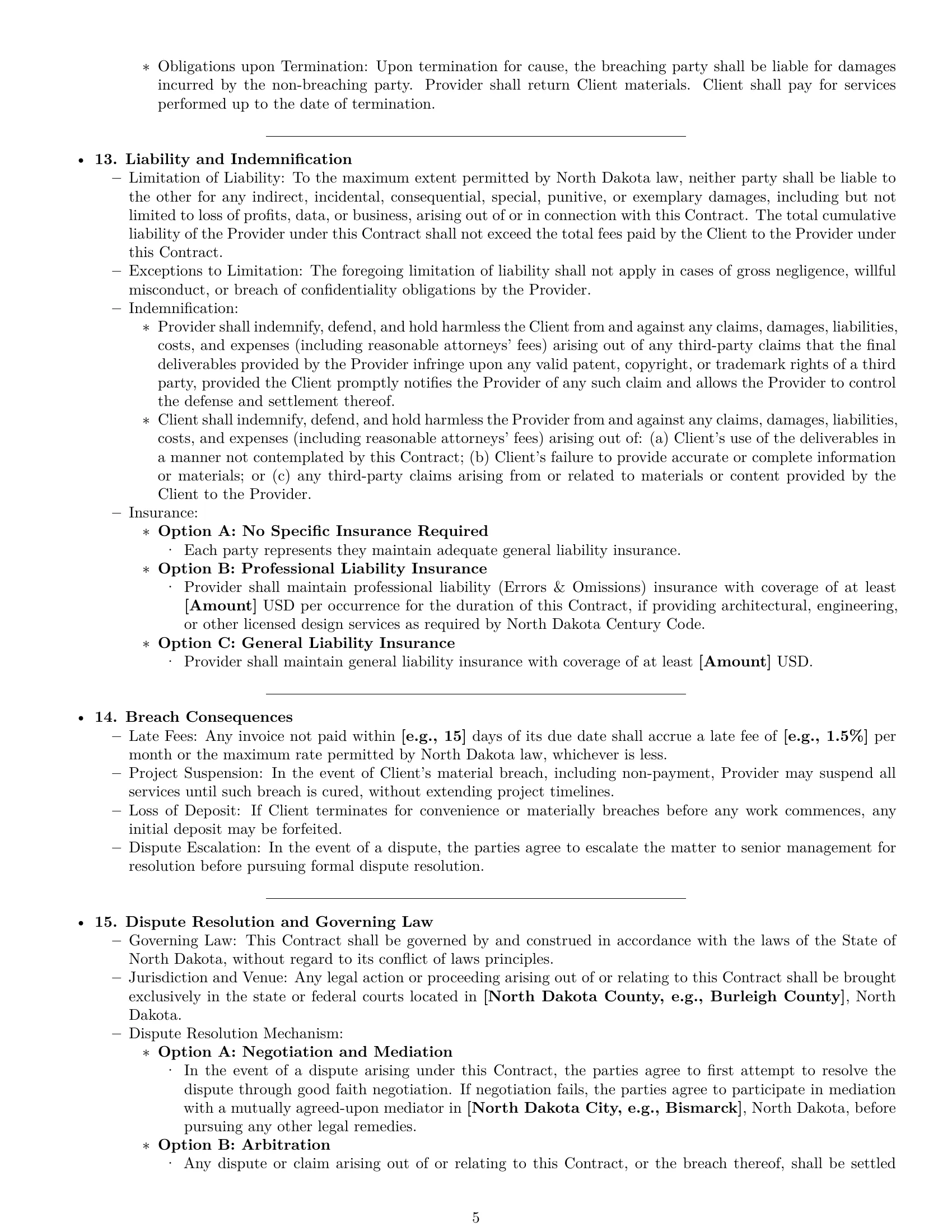 Preview page 5 of Pro North Dakota design service contract template