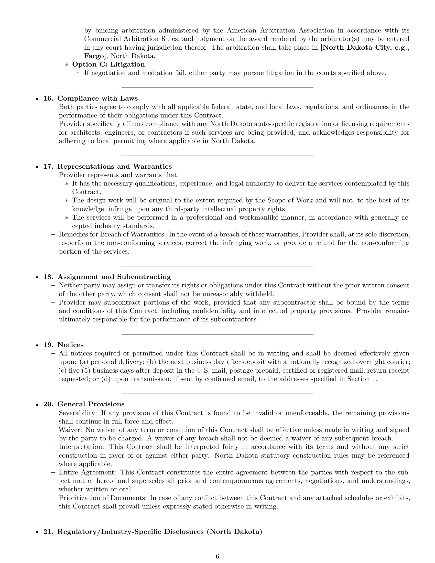 Preview page 6 of Pro North Dakota design service contract template