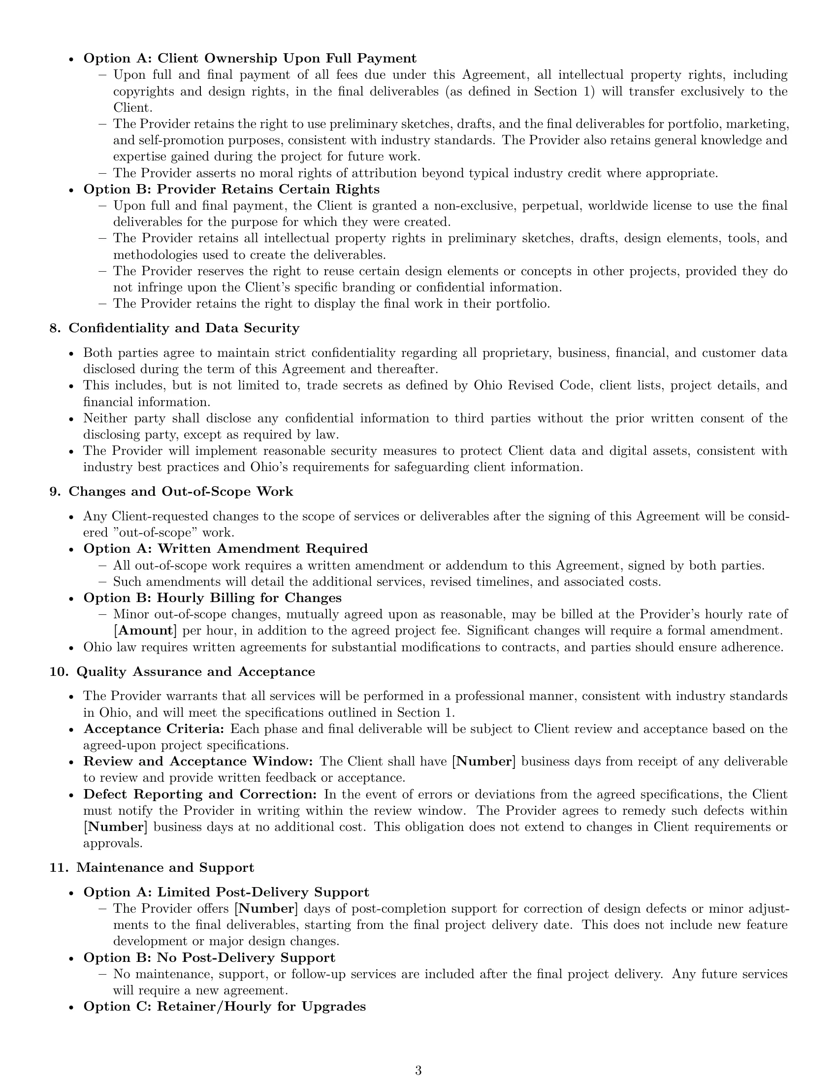 Preview page 3 of Pro Ohio design service contract template