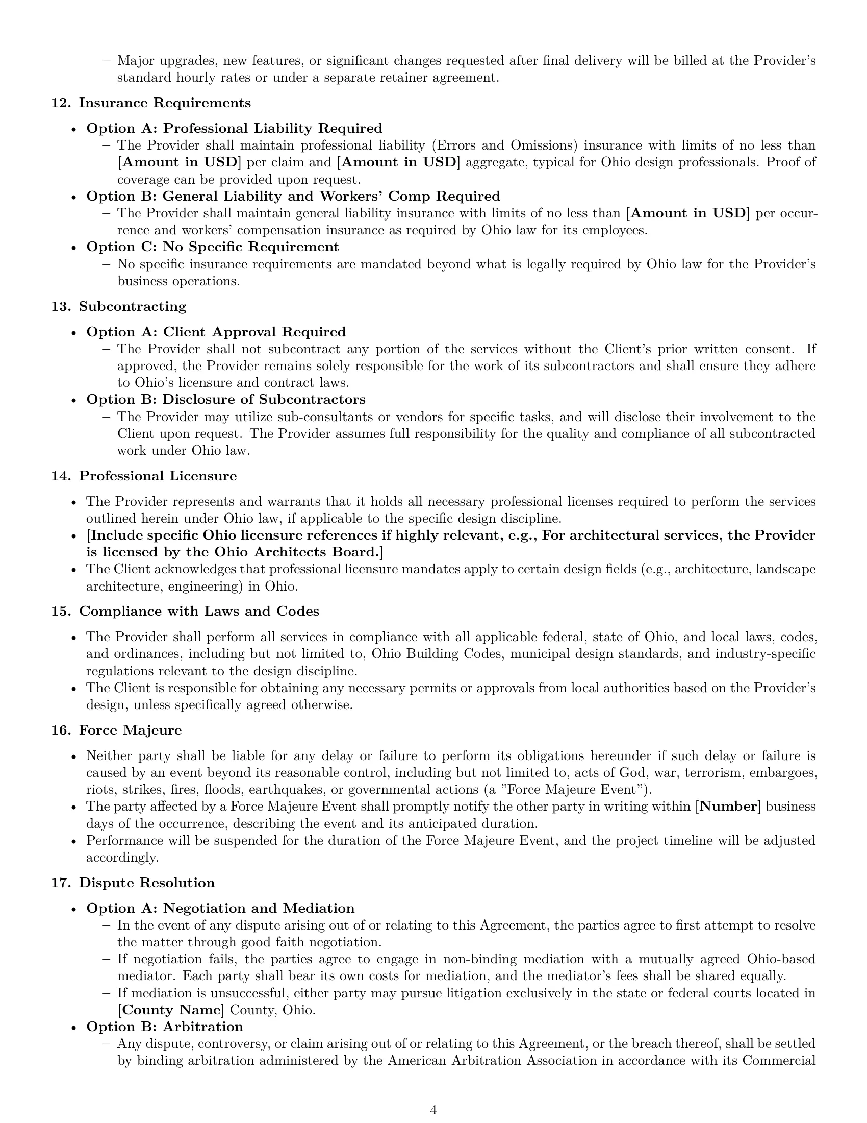 Preview page 4 of Pro Ohio design service contract template