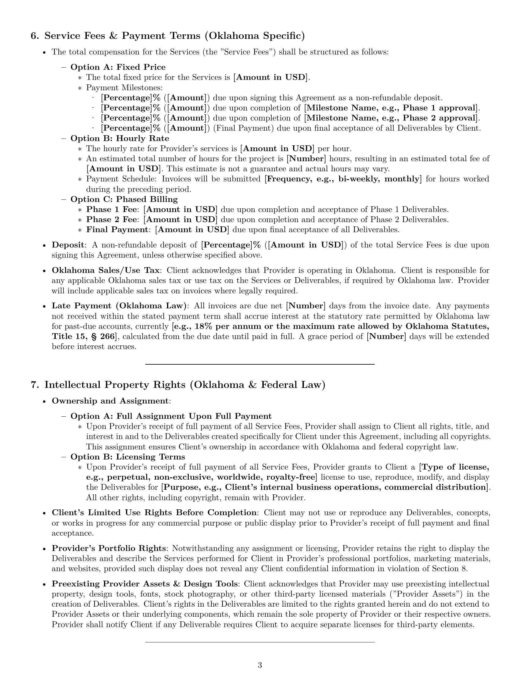 Preview page 3 of Pro Oklahoma design service contract template
