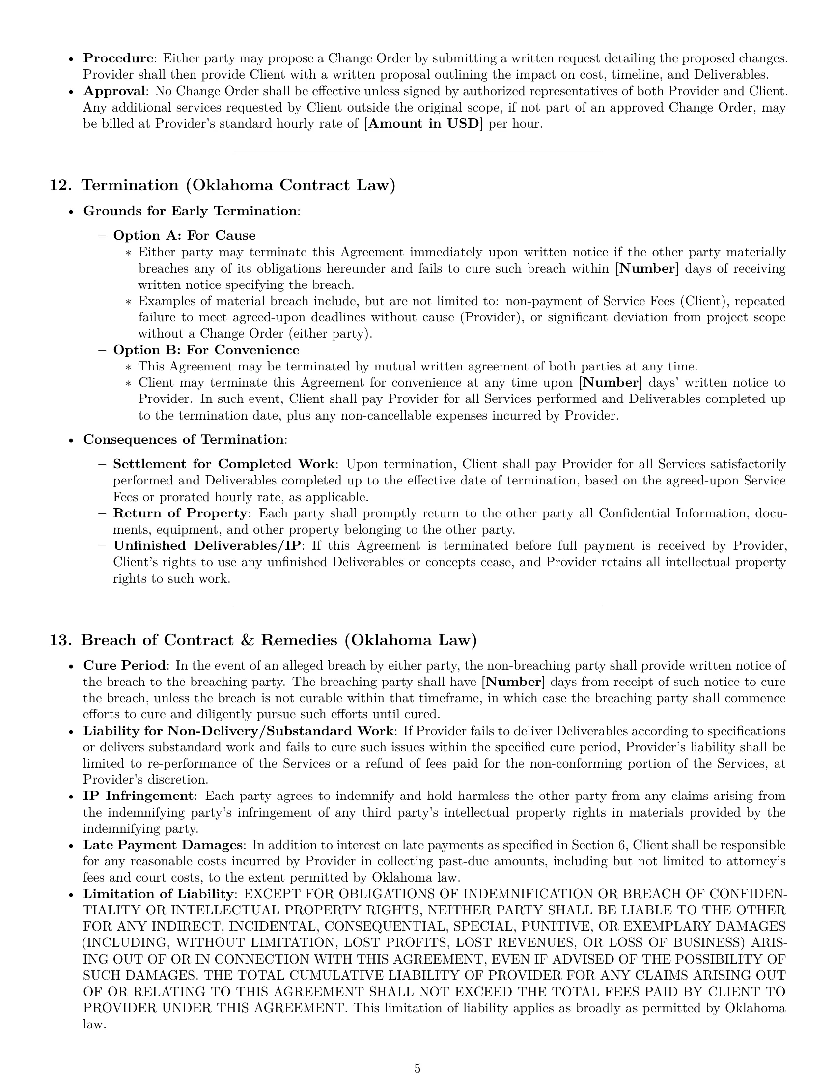Preview page 5 of Pro Oklahoma design service contract template