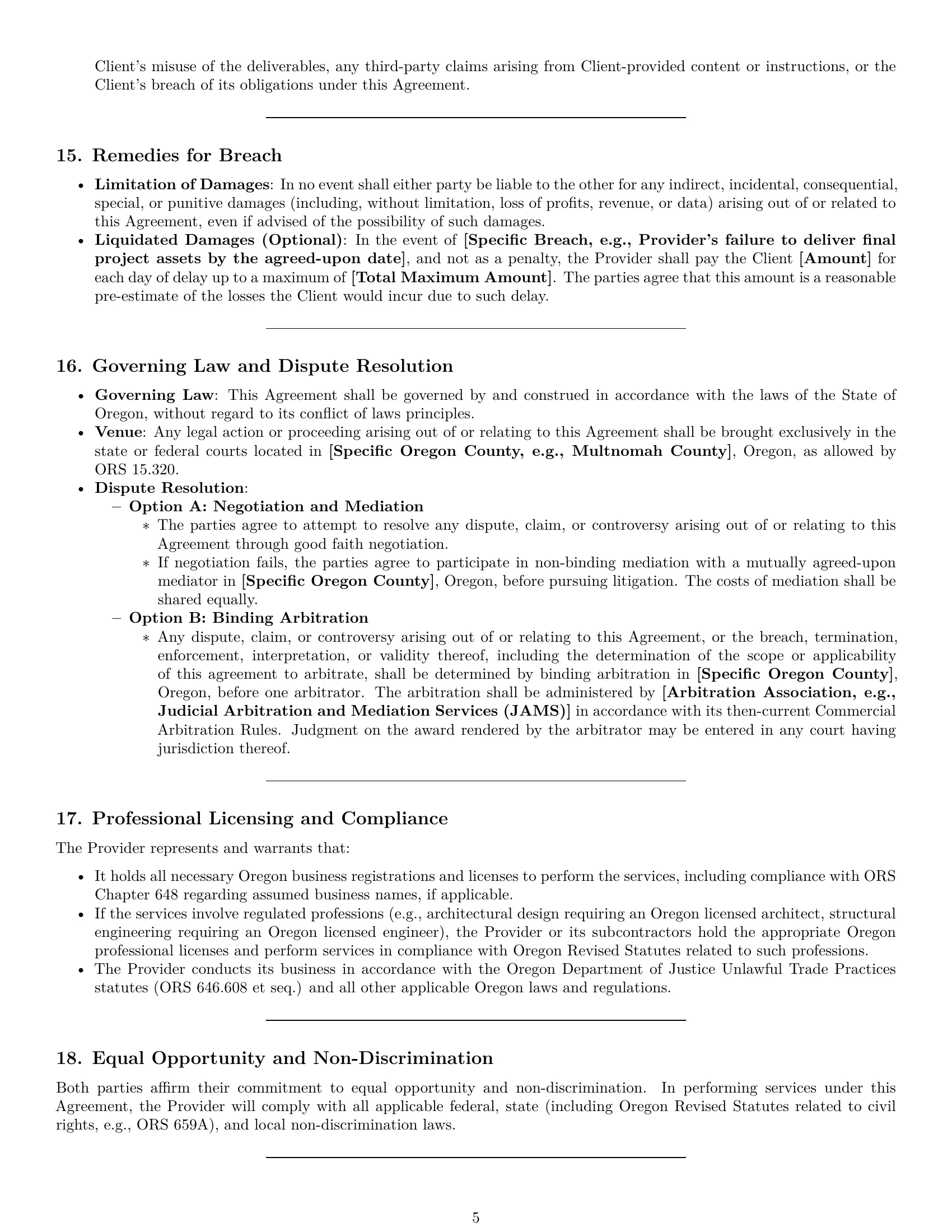 Preview page 5 of Pro Oregon design service contract template