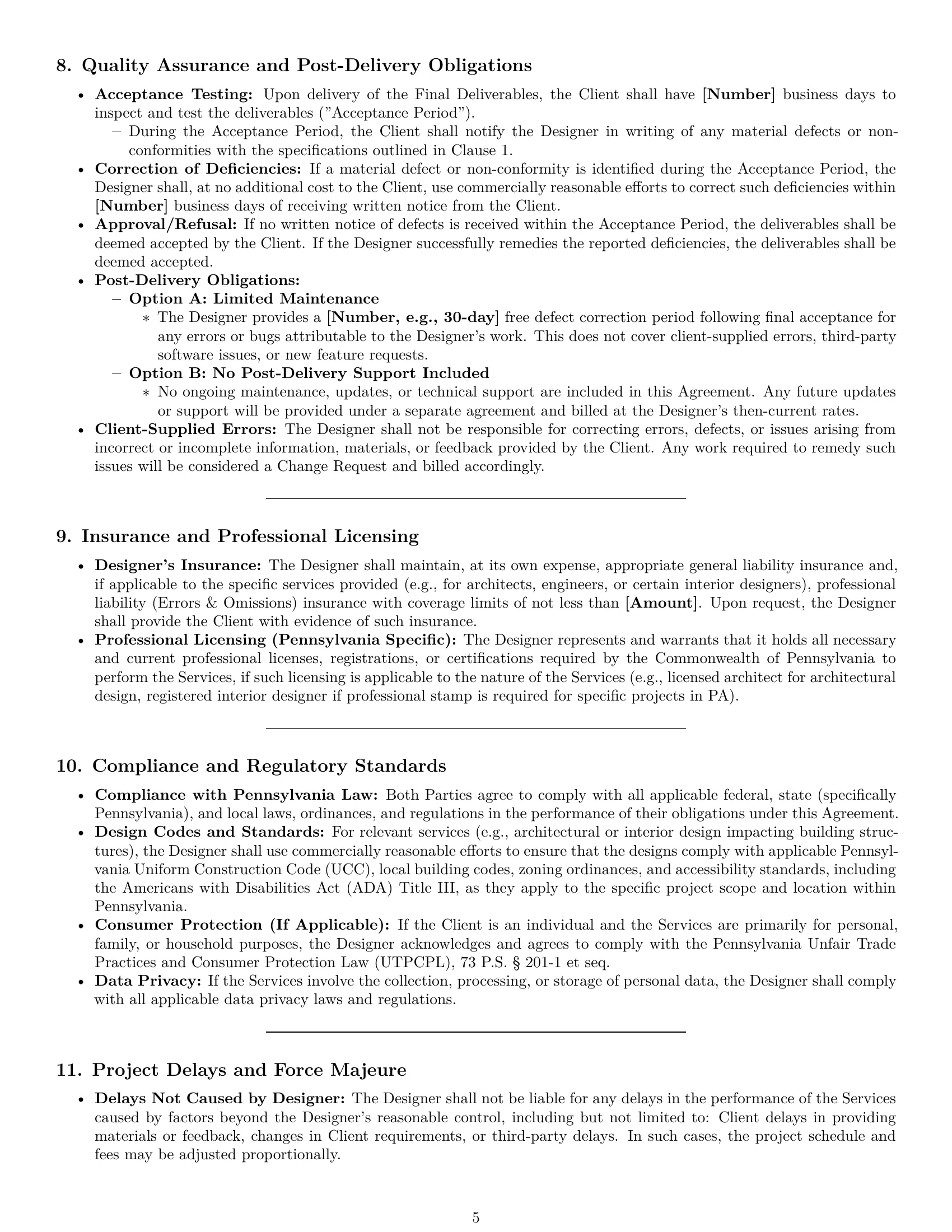 Preview page 5 of Pro Pennsylvania design service contract template