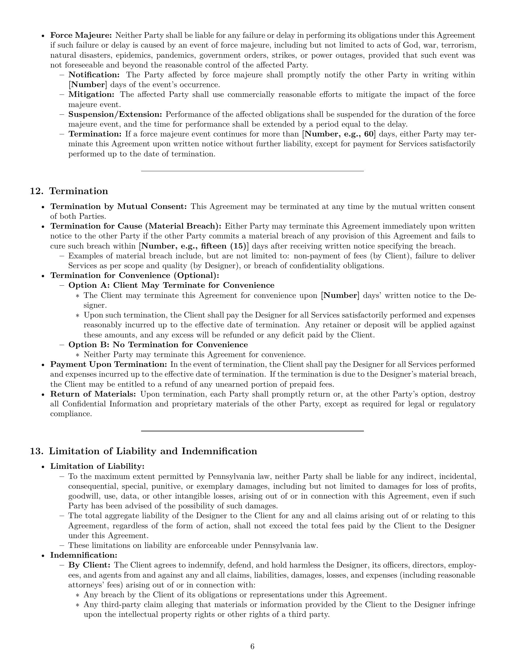 Preview page 6 of Pro Pennsylvania design service contract template