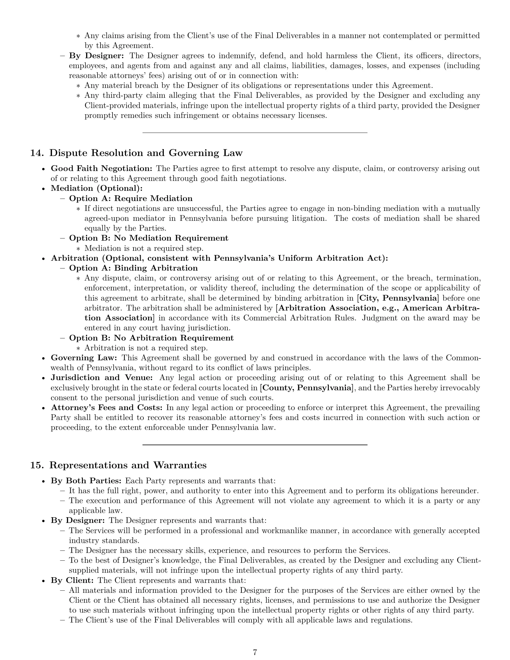 Preview page 7 of Pro Pennsylvania design service contract template