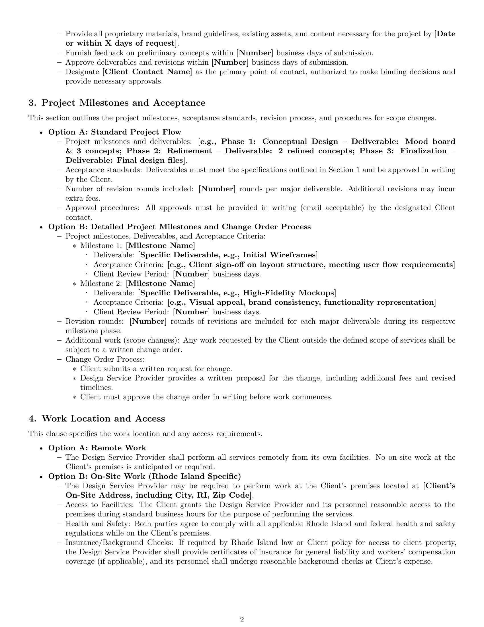 Preview page 2 of Pro Rhode Island design service contract template